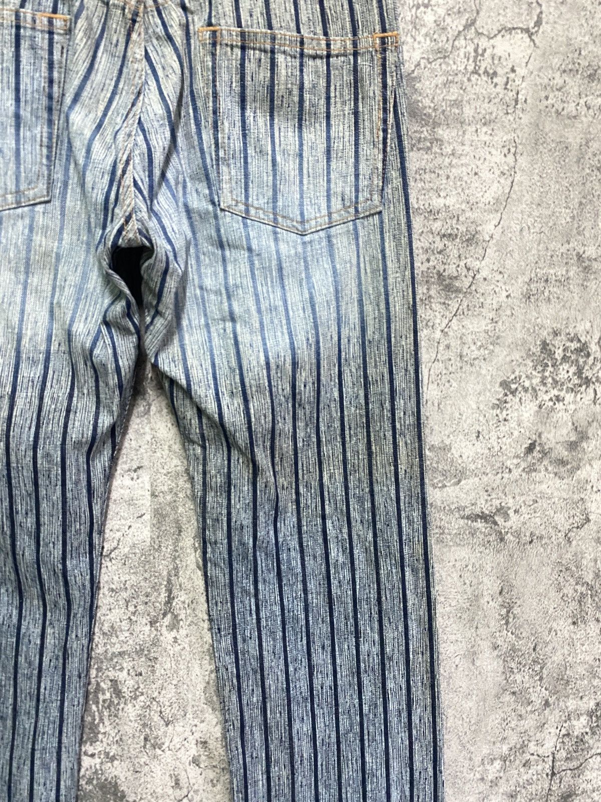 Designer × Japanese Brand × Vintage Vintage BLUE WAY Striped Blue Faded Denim Size US 30 / EU 46 - 11 Thumbnail