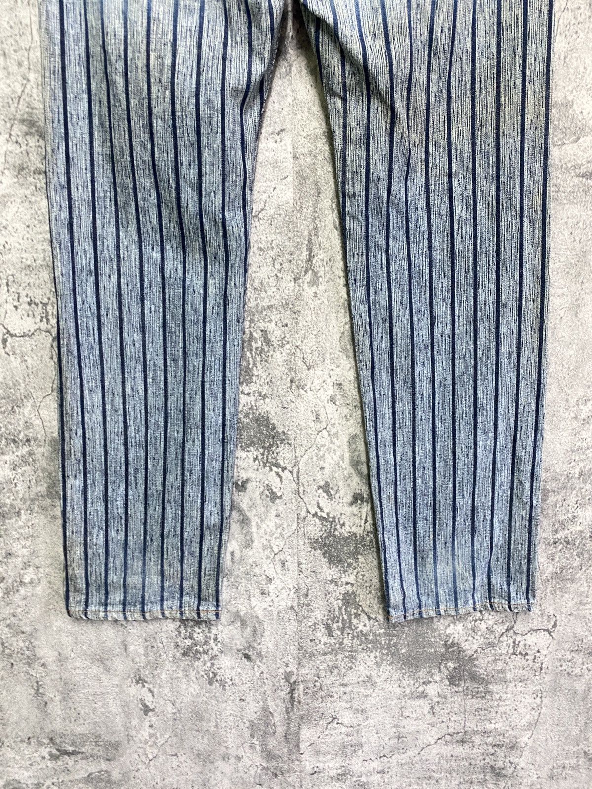 Designer × Japanese Brand × Vintage Vintage BLUE WAY Striped Blue Faded Denim Size US 30 / EU 46 - 9 Thumbnail
