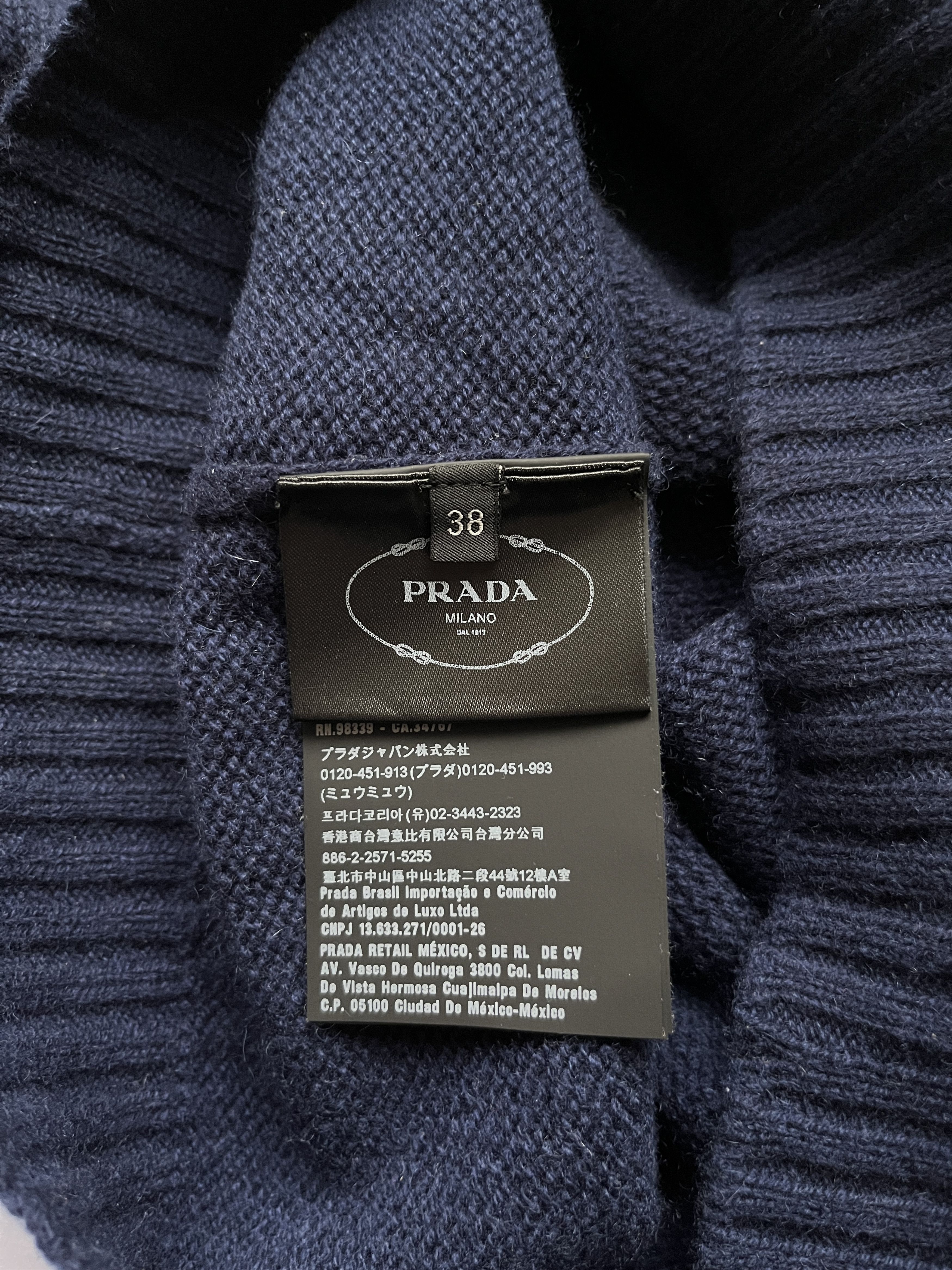 Prada ⚡️QUICK SALE⚡️2019 Prada Navy Cashmere Turtleneck Sweater Size XS / US 0-2 / IT 36-38 - 4 Thumbnail