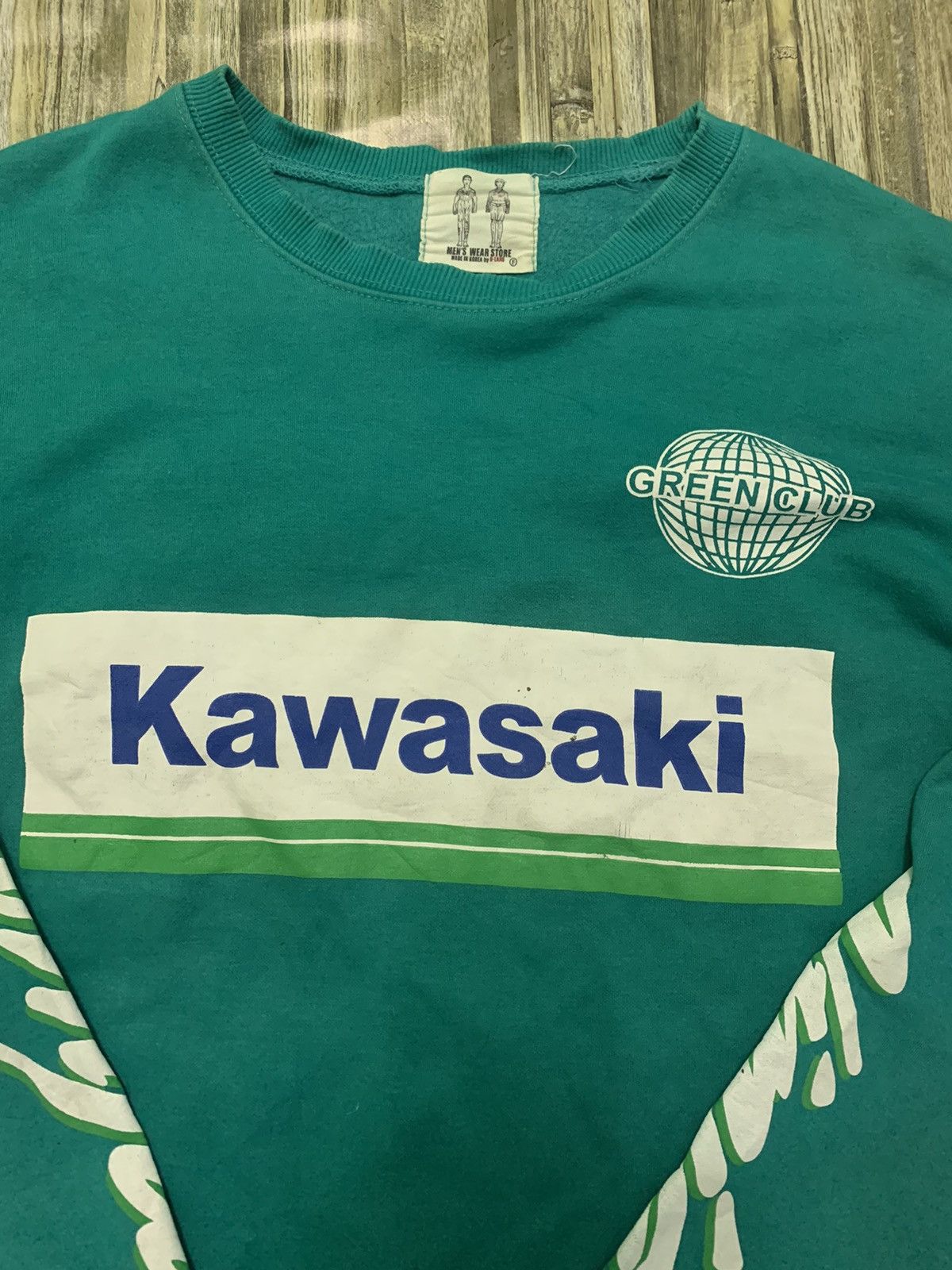 Japanese Brand × Vintage Nice Kawasaki Ninja Spellout Sweatshirt Size US L / EU 52-54 / 3 - 4 Thumbnail