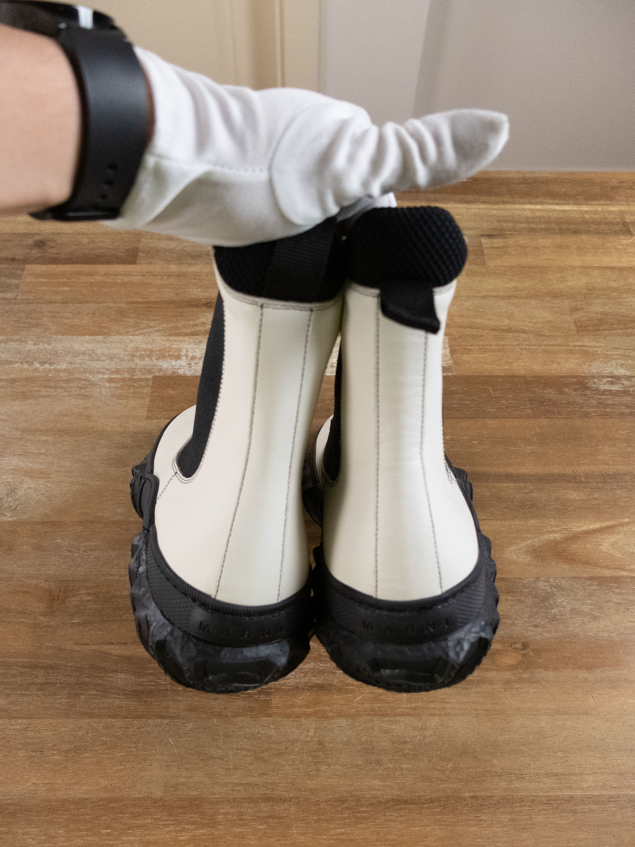 Marni MARNI chunky sole white leather Chelsea ankle boots 7 US 37 Size US 7 / IT 37 - 7 Thumbnail