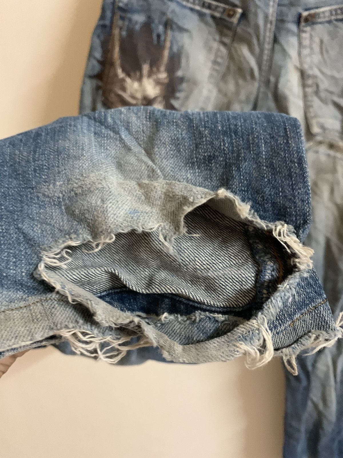 Japanese Brand Sukajan Dragon Elements Sun Faded Jeans Size US 30 / EU 46 - 16 Thumbnail