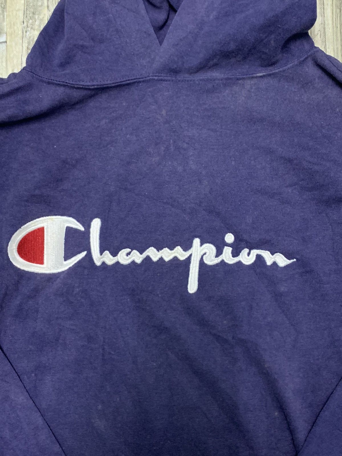 Champion × Vintage Nice Vintage Champion Centre Logo Spellout Hoodies Size US L / EU 52-54 / 3 - 3 Thumbnail