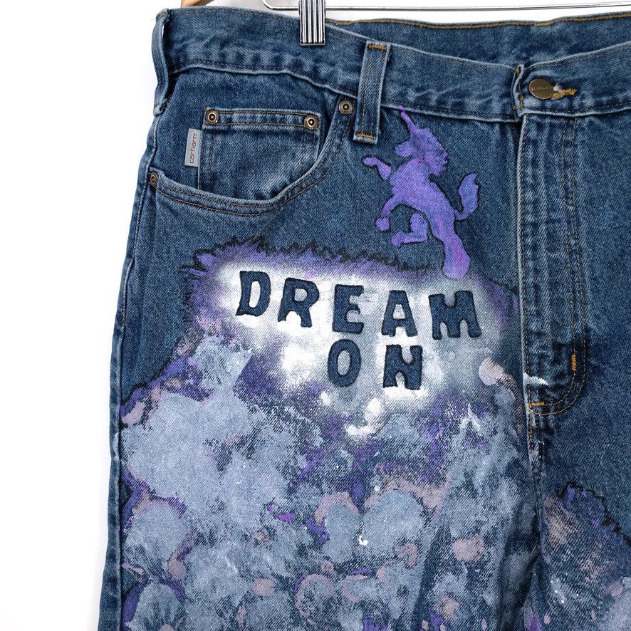 Carhartt × Carhartt Wip Carhartt "Dream On" Custom Paint Dye Dungaree Denim Jeans Size US 40 / EU 56 - 4 Thumbnail