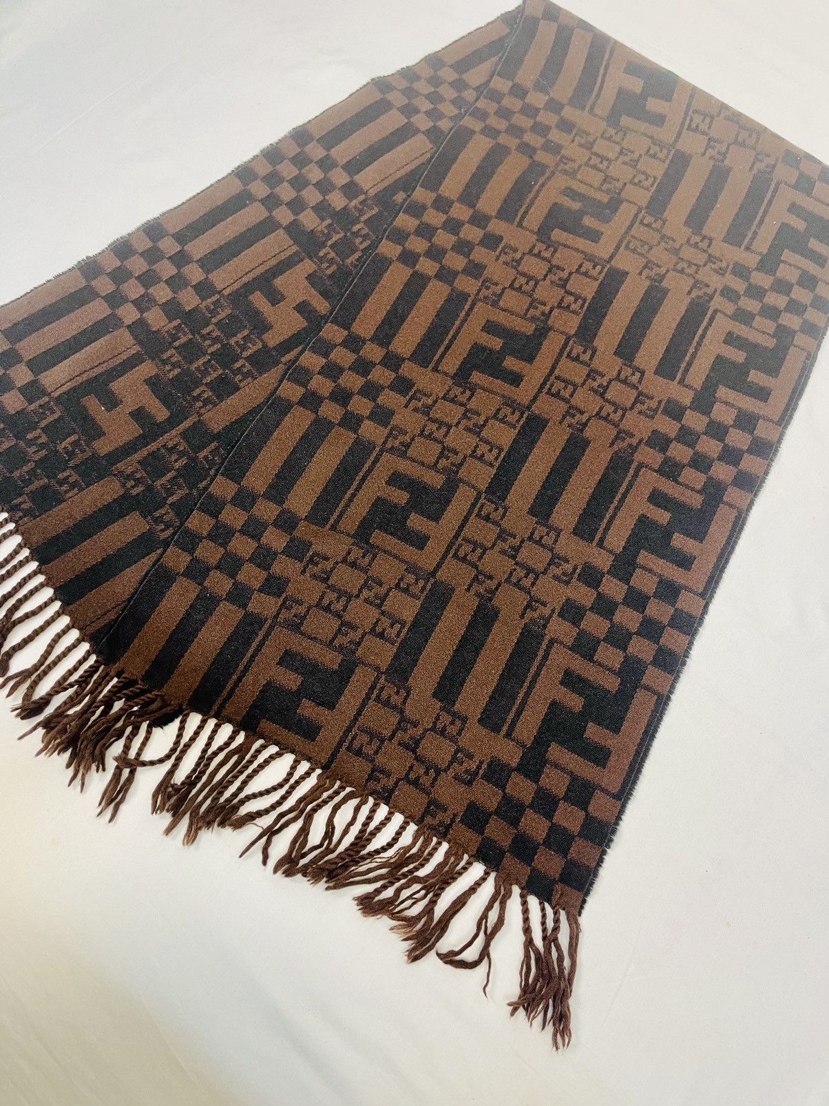 Fendi AUTHENTIC FENDI MONOGRAM MUFFLER WINTER SCARF NECKERCHIEF Size ONE SIZE - 5 Thumbnail