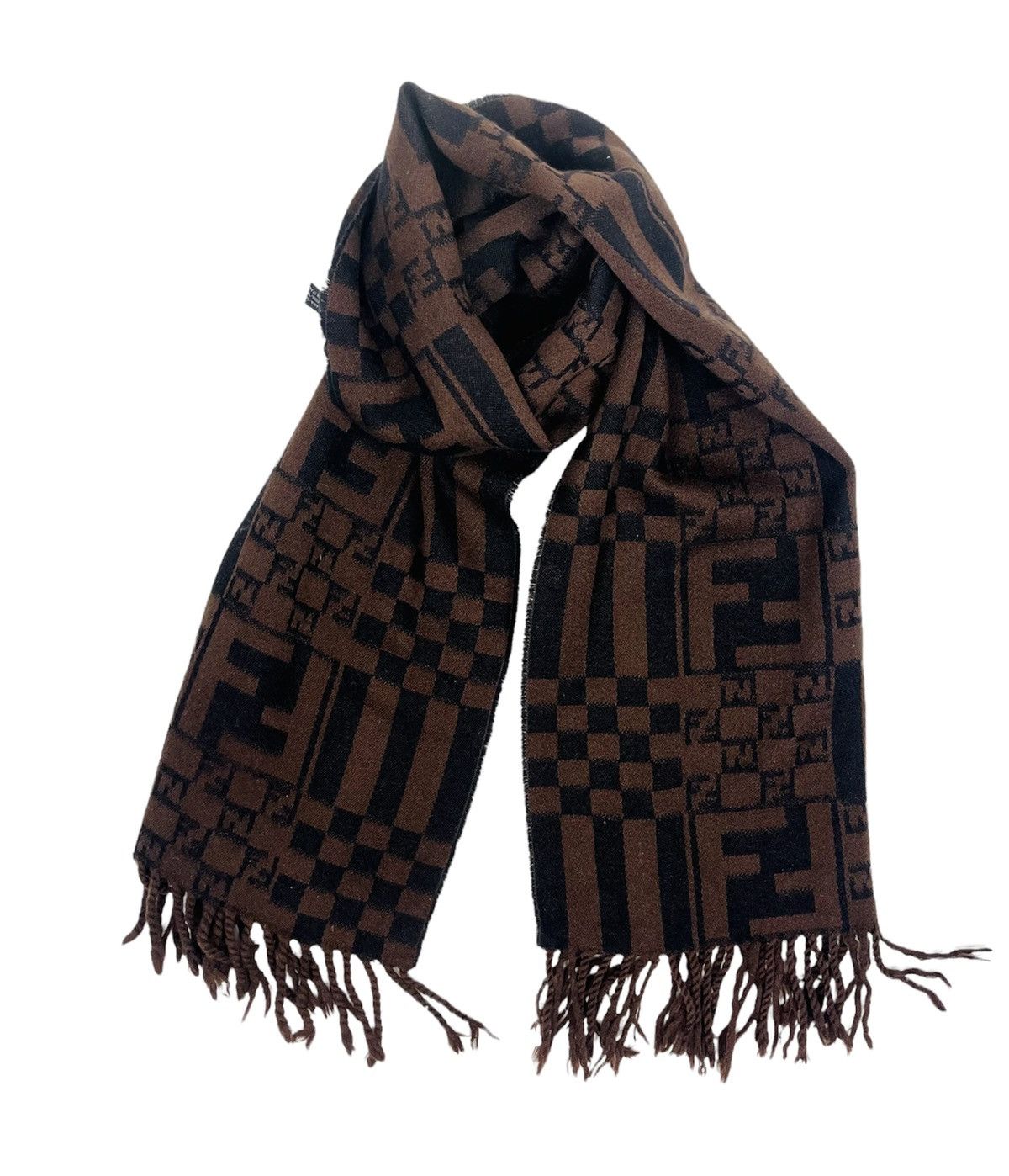 Fendi AUTHENTIC FENDI MONOGRAM MUFFLER WINTER SCARF NECKERCHIEF Size ONE SIZE - 1 Thumbnail