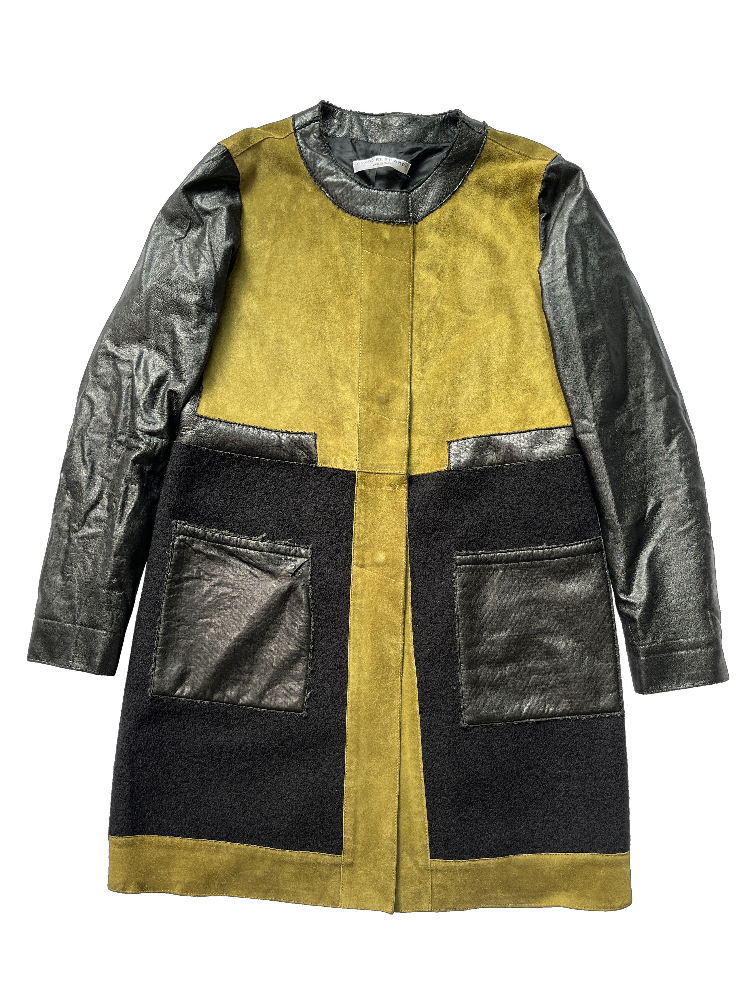 Ruffo Research ⚡️QUICK SALE⚡️2000s' Ruffo Research Black Green Coat Size M / US 6-8 / IT 42-44 - 1 Thumbnail