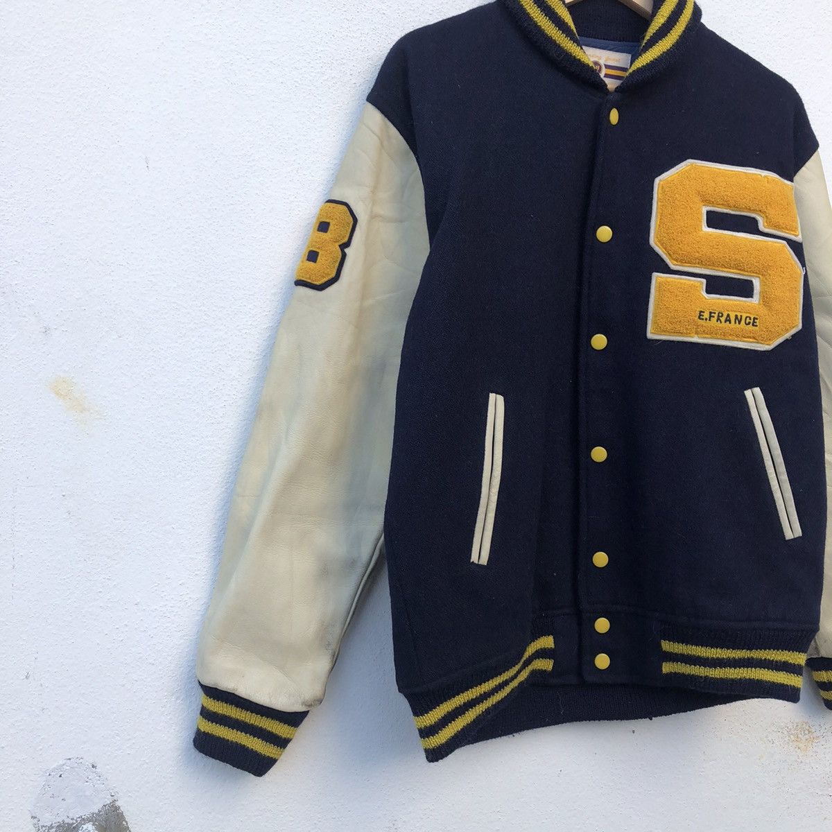 Japanese Brand VINTAGE VARSITY JACKET QB CLUB BIG LOGO LEATHER HANDLING Size US L / EU 52-54 / 3 - 5 Thumbnail