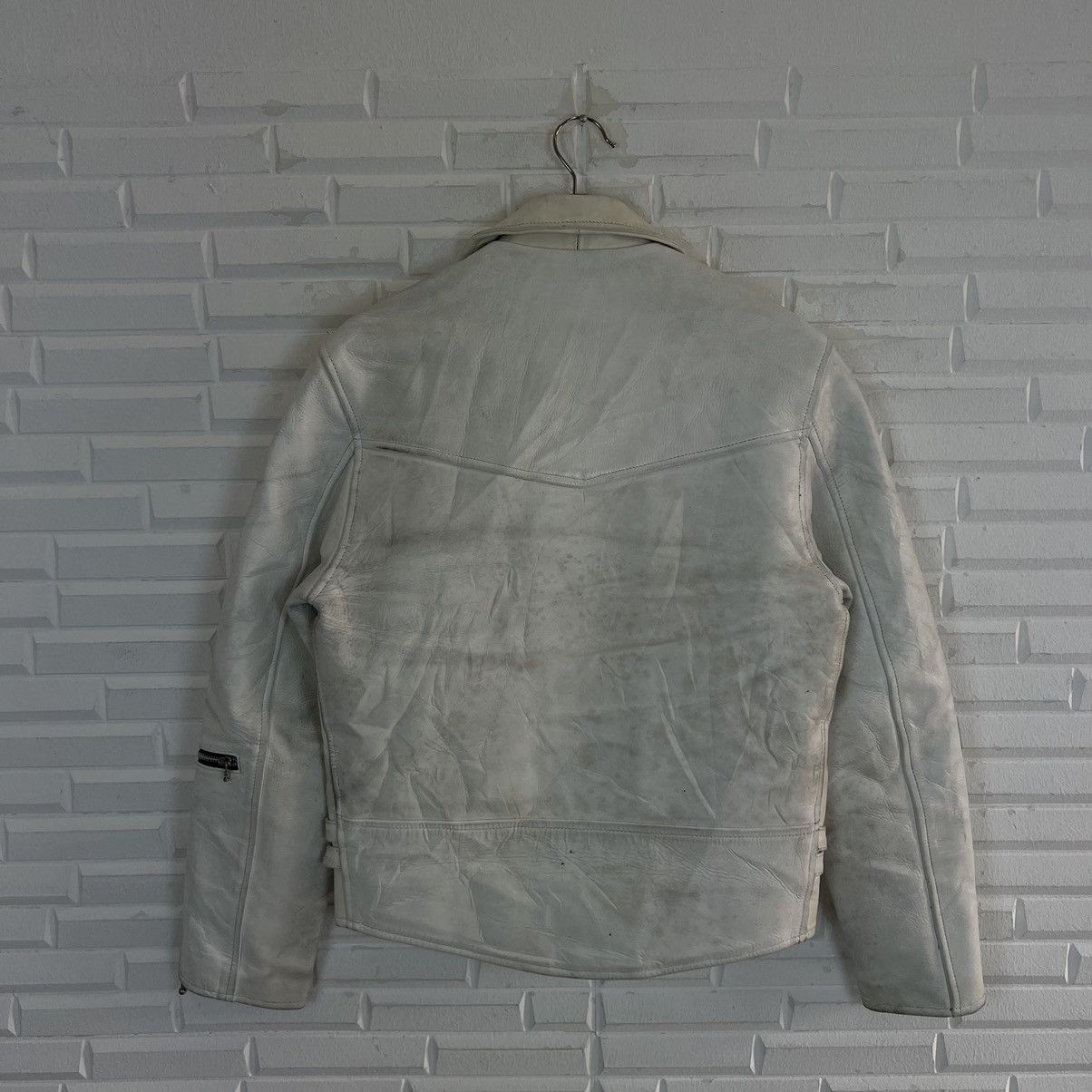 Japanese Brand VINTAGE HORN DOUBLE BREAST LEATHER JACKET RACER WEAR Size US L / EU 52-54 / 3 - 10 Thumbnail