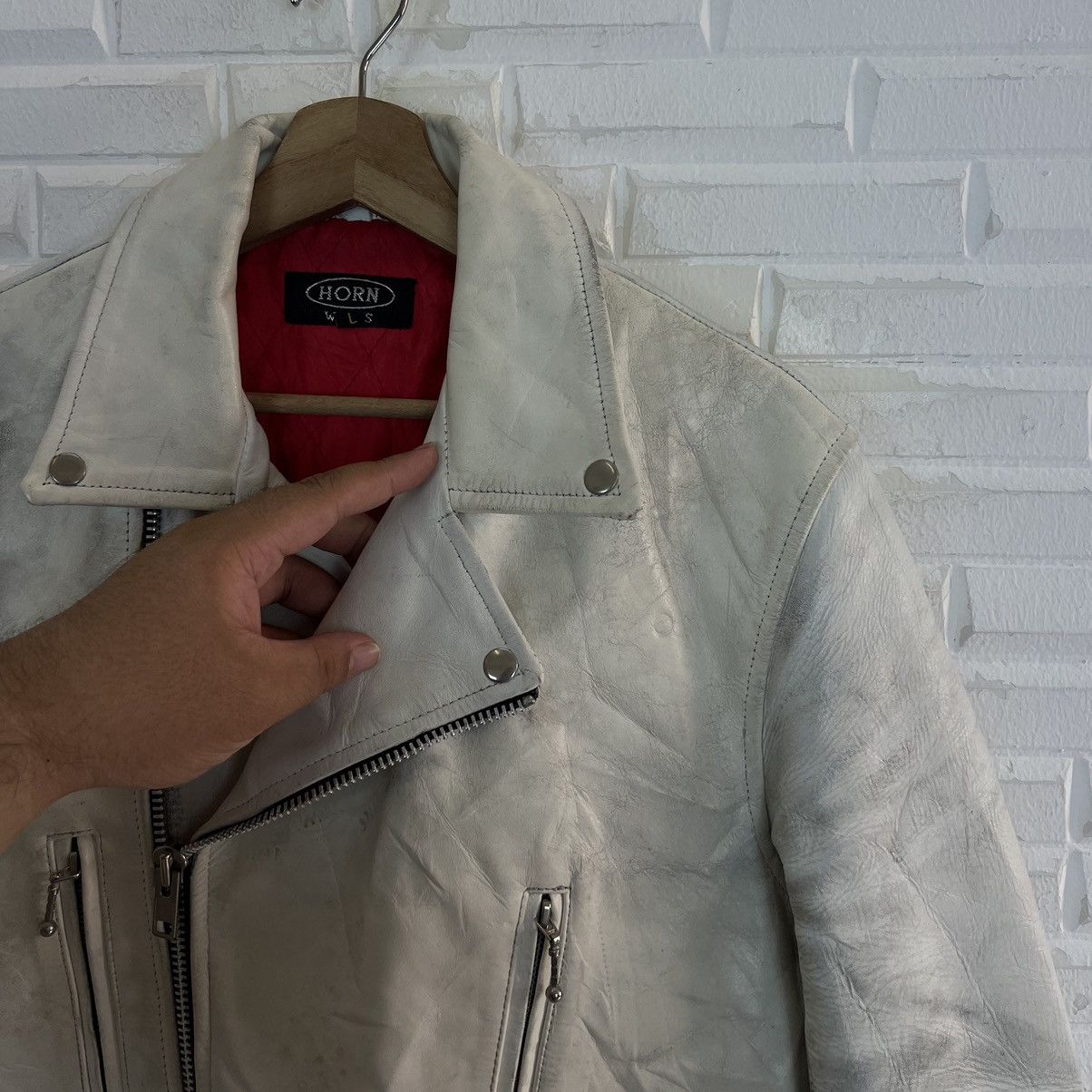 Japanese Brand VINTAGE HORN DOUBLE BREAST LEATHER JACKET RACER WEAR Size US L / EU 52-54 / 3 - 5 Thumbnail