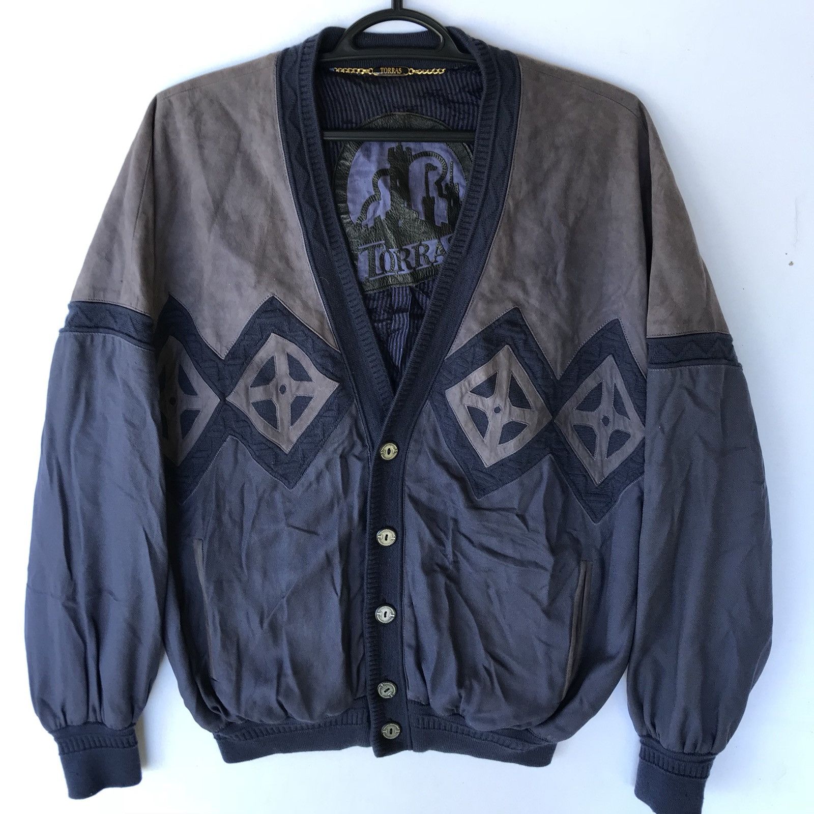 Designer 🔥 RARE VINTAGE TORRAS SA REG IND BOMBER STYLE JACKET Size US M / EU 48-50 / 2 - 5 Thumbnail