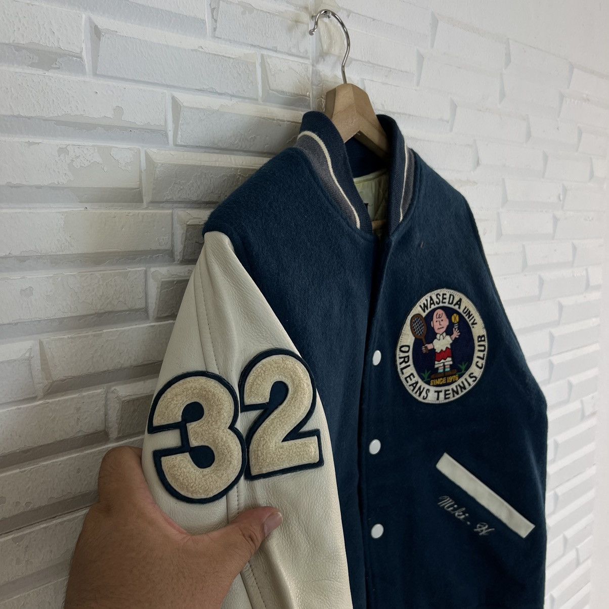 Japanese Brand VINTAGE VARSITY JACKET ORLEANS TENNIS CLUB LEATHER SLEEVE Size US S / EU 44-46 / 1 - 7 Thumbnail