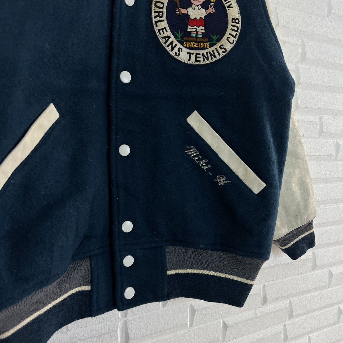Japanese Brand VINTAGE VARSITY JACKET ORLEANS TENNIS CLUB LEATHER SLEEVE Size US S / EU 44-46 / 1 - 6 Thumbnail