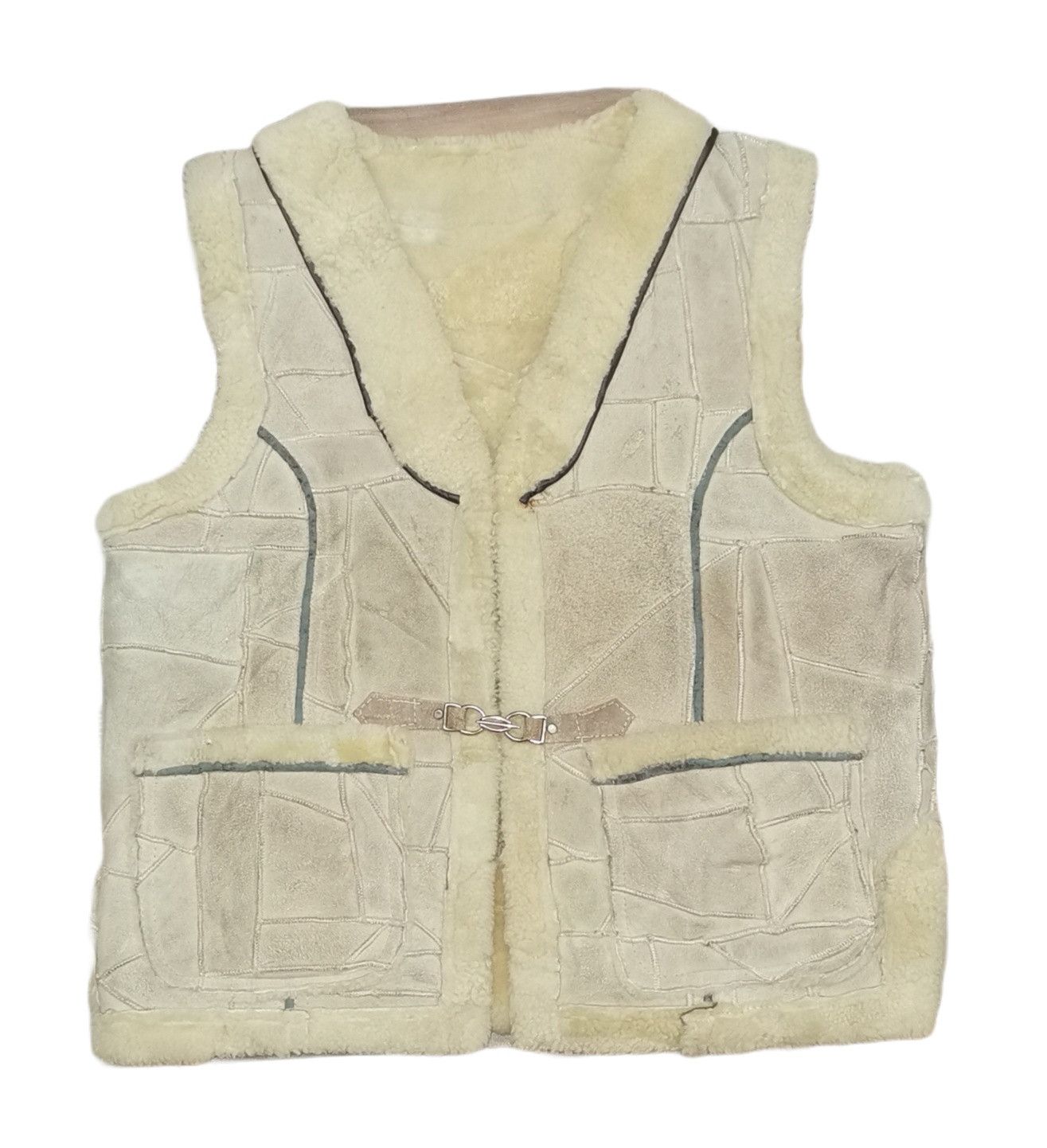 If Six Was Nine Patchwork Sheepskin Outdoor Vest Size US M / EU 48-50 / 2 - 1 Thumbnail