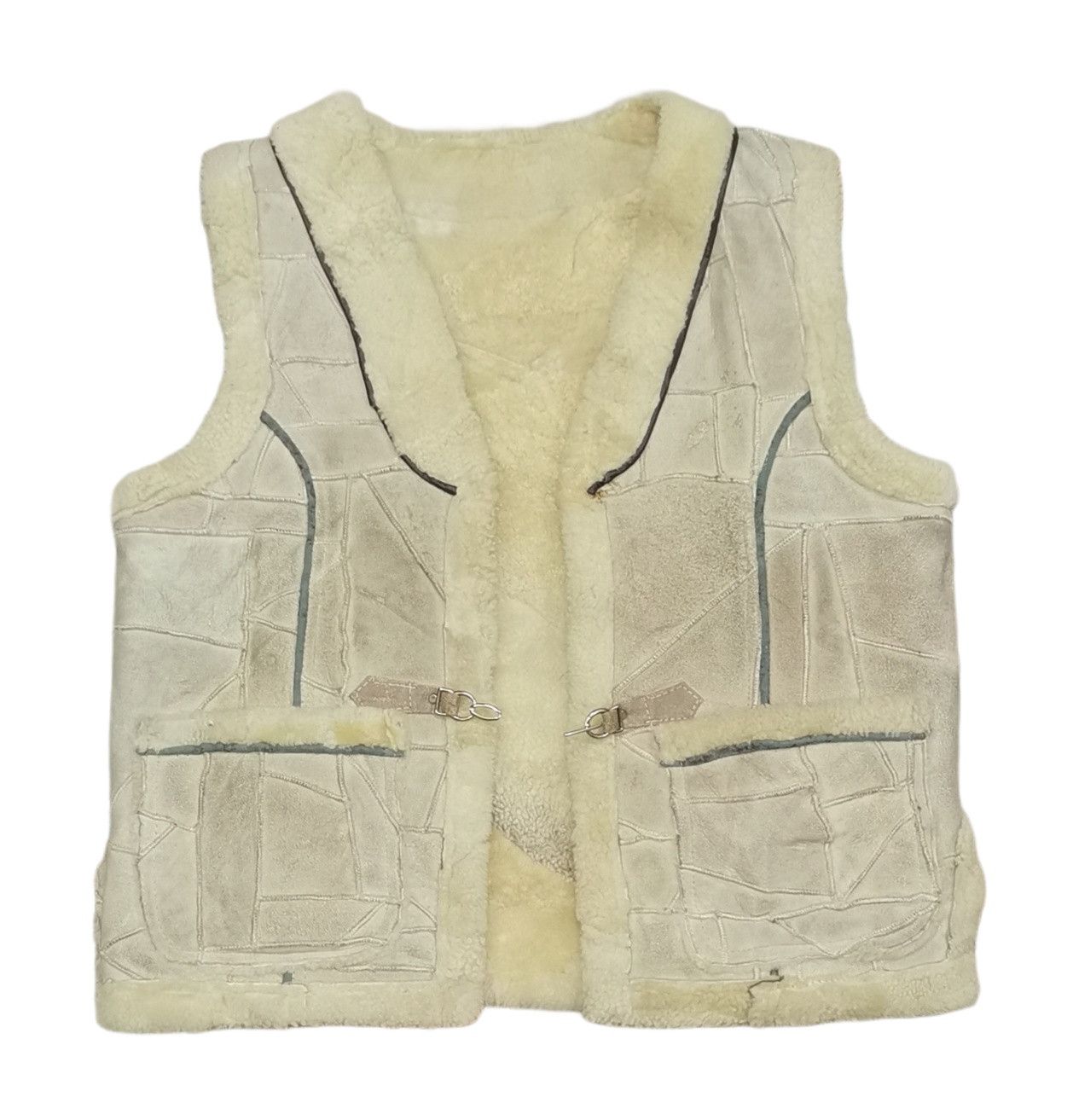If Six Was Nine Patchwork Sheepskin Outdoor Vest Size US M / EU 48-50 / 2 - 2 Thumbnail