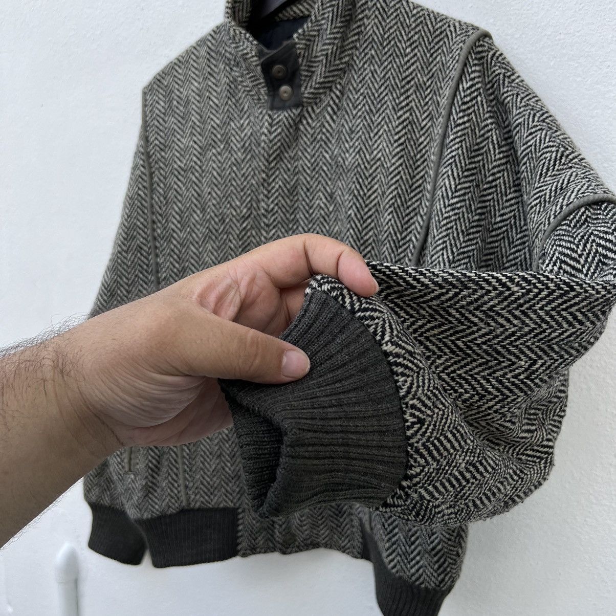 Japanese Brand VINTAGE VARSITY JACKET GULK CLUB FOR MEN HERRINGBONE WOOL Size US L / EU 52-54 / 3 - 6 Thumbnail