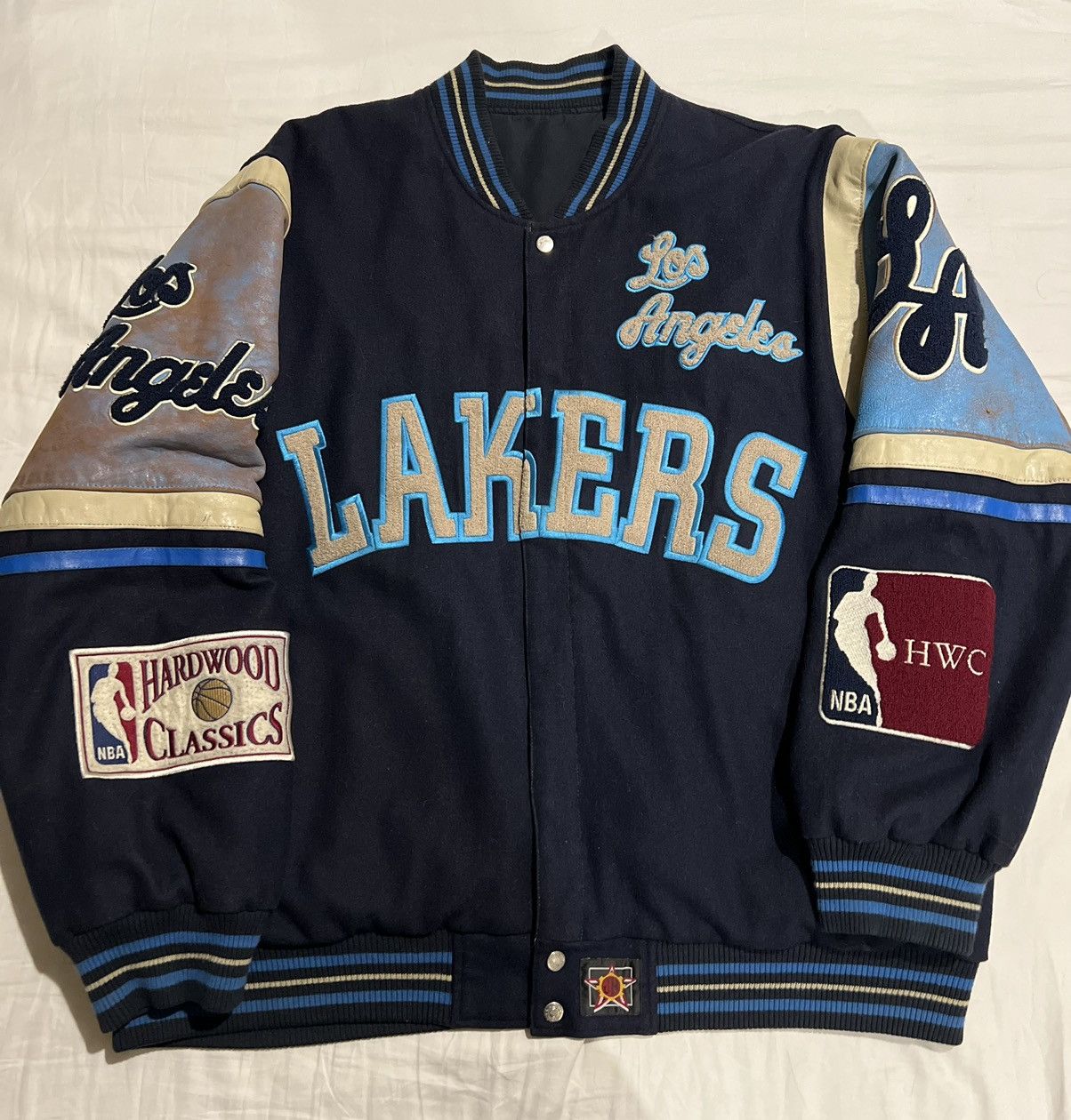 Jeff Hamilton RARE | Vintage Jeff Hamilton x Lakers Varsity Leather Jacket Size US XXL / EU 58 / 5 - 1 Thumbnail