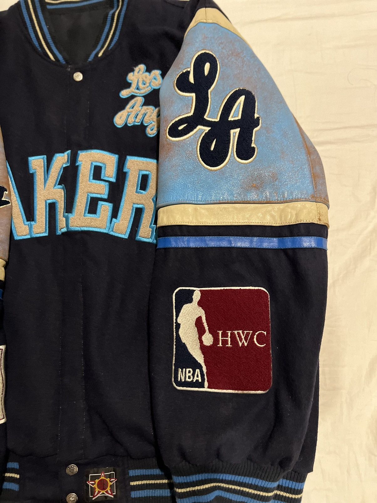 Jeff Hamilton RARE | Vintage Jeff Hamilton x Lakers Varsity Leather Jacket Size US XXL / EU 58 / 5 - 5 Thumbnail