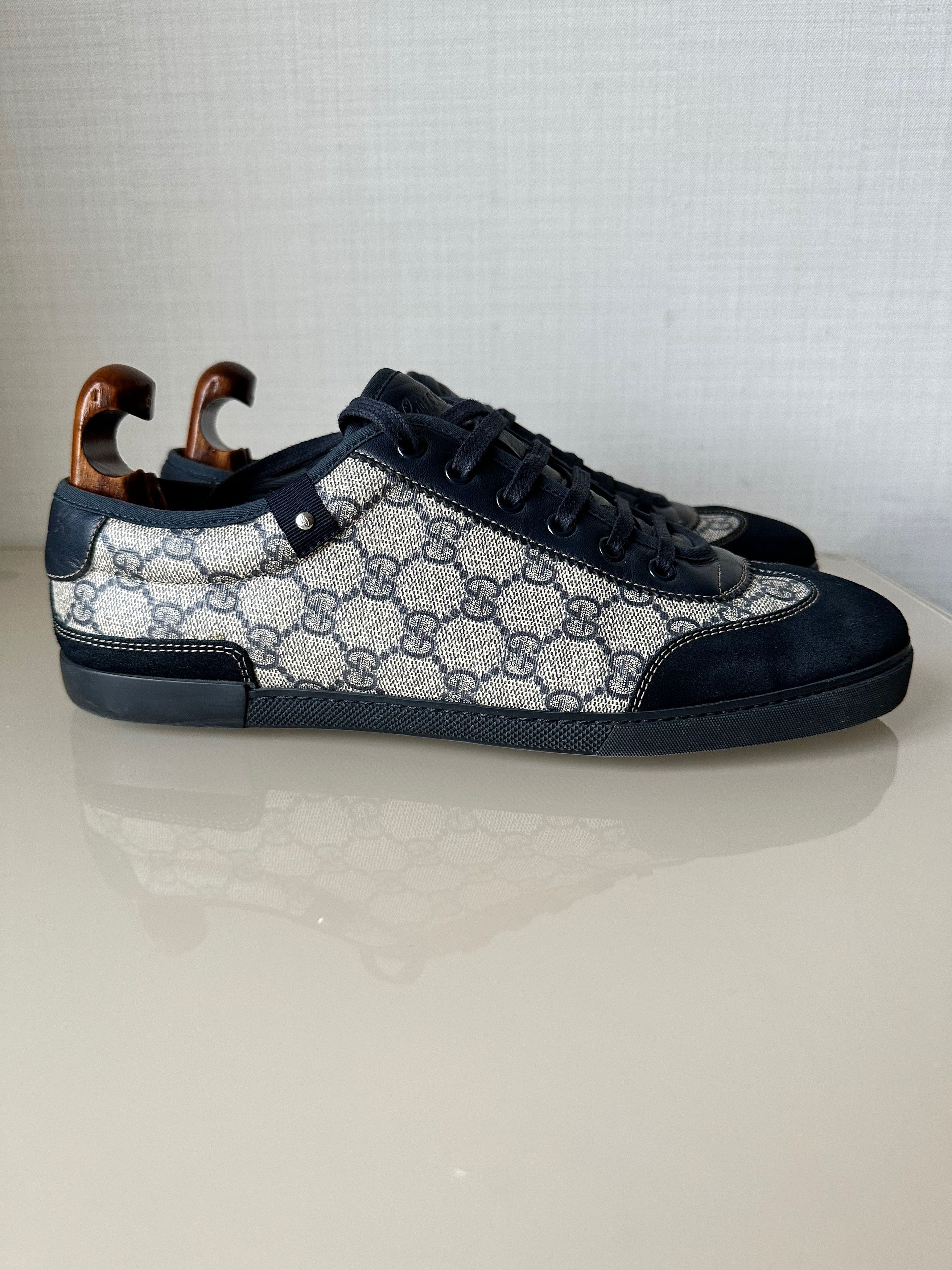Gucci GUCCI GG Plus Supreme Canvas Suede Sneakers 204282 Grailed