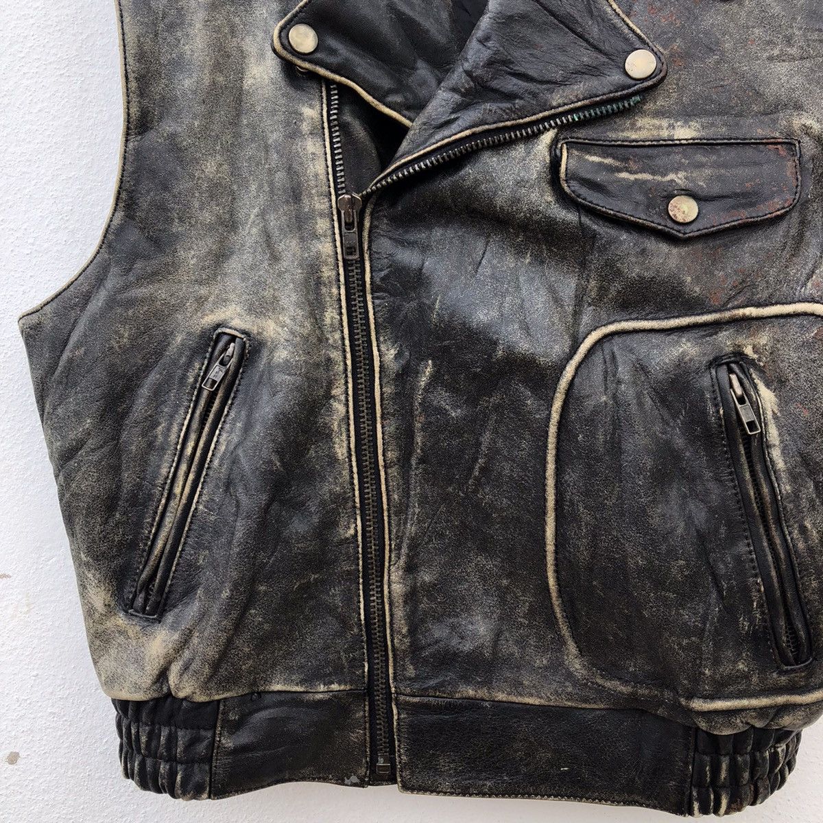 Japanese Brand TANK TOP LEATHER SUPER RIDER MILITARY COLLECTIONS Size US L / EU 52-54 / 3 - 4 Thumbnail