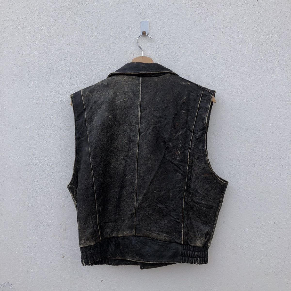 Japanese Brand TANK TOP LEATHER SUPER RIDER MILITARY COLLECTIONS Size US L / EU 52-54 / 3 - 6 Thumbnail