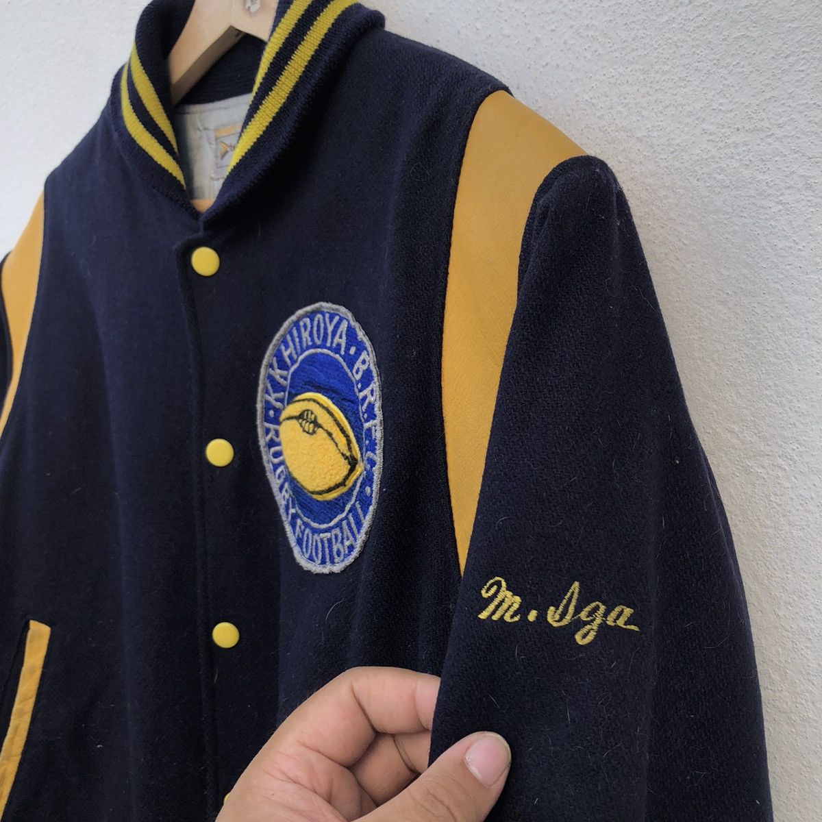 Sports Specialties VINTAGE VARSITY JACKET KK HIROYA B.R.F.C RUGBY FOOTBALL Size US M / EU 48-50 / 2 - 7 Thumbnail