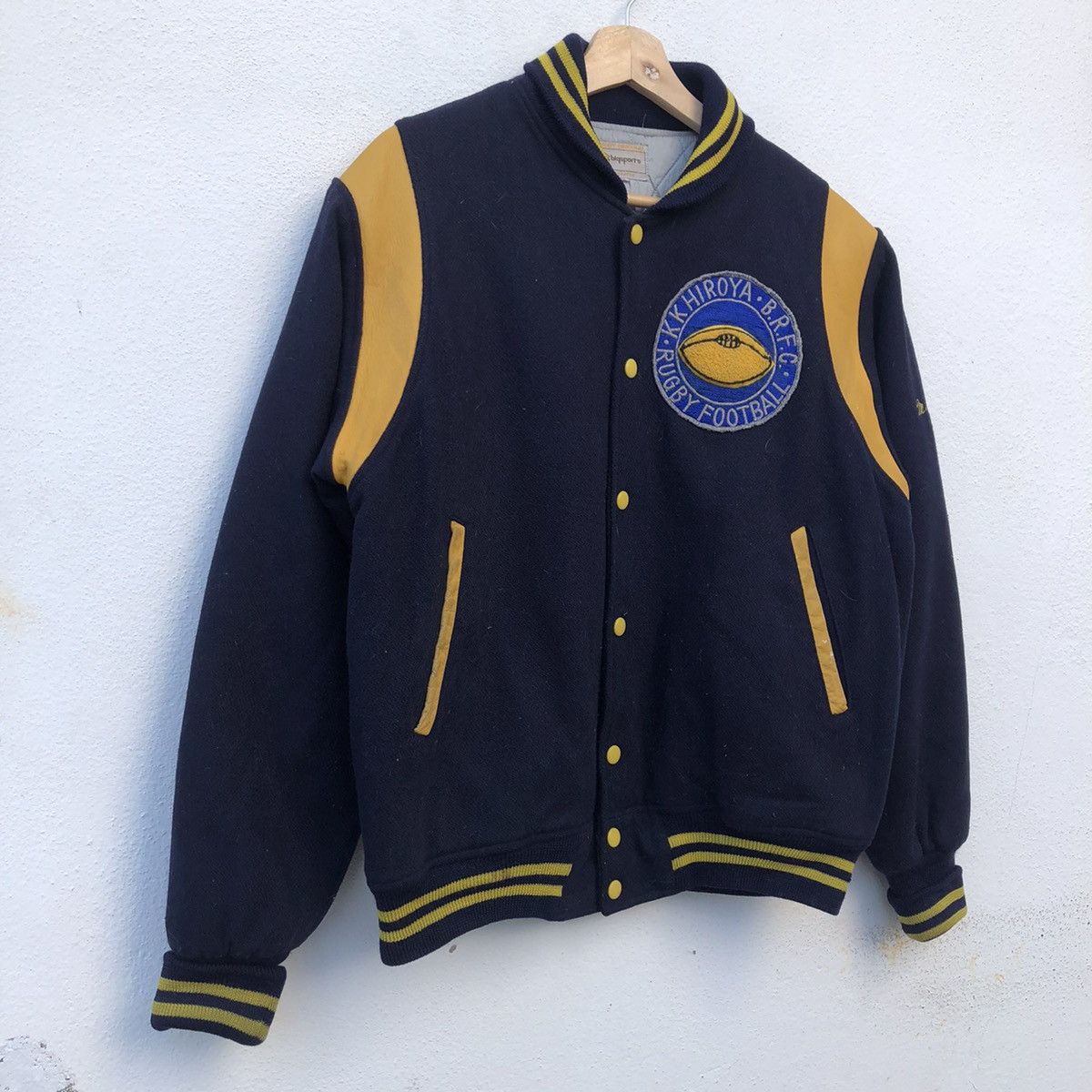 Sports Specialties VINTAGE VARSITY JACKET KK HIROYA B.R.F.C RUGBY FOOTBALL Size US M / EU 48-50 / 2 - 4 Thumbnail
