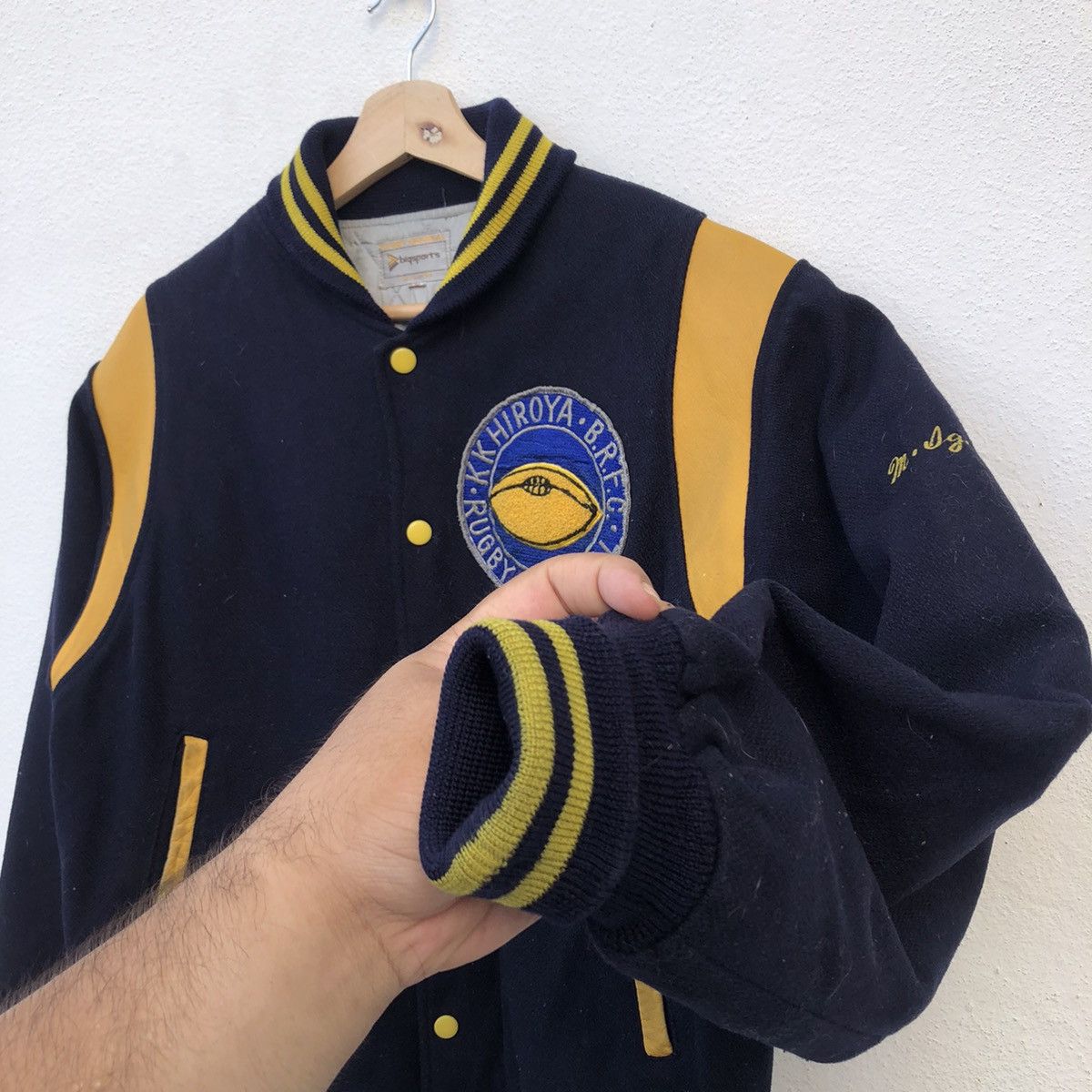 Sports Specialties VINTAGE VARSITY JACKET KK HIROYA B.R.F.C RUGBY FOOTBALL Size US M / EU 48-50 / 2 - 6 Thumbnail