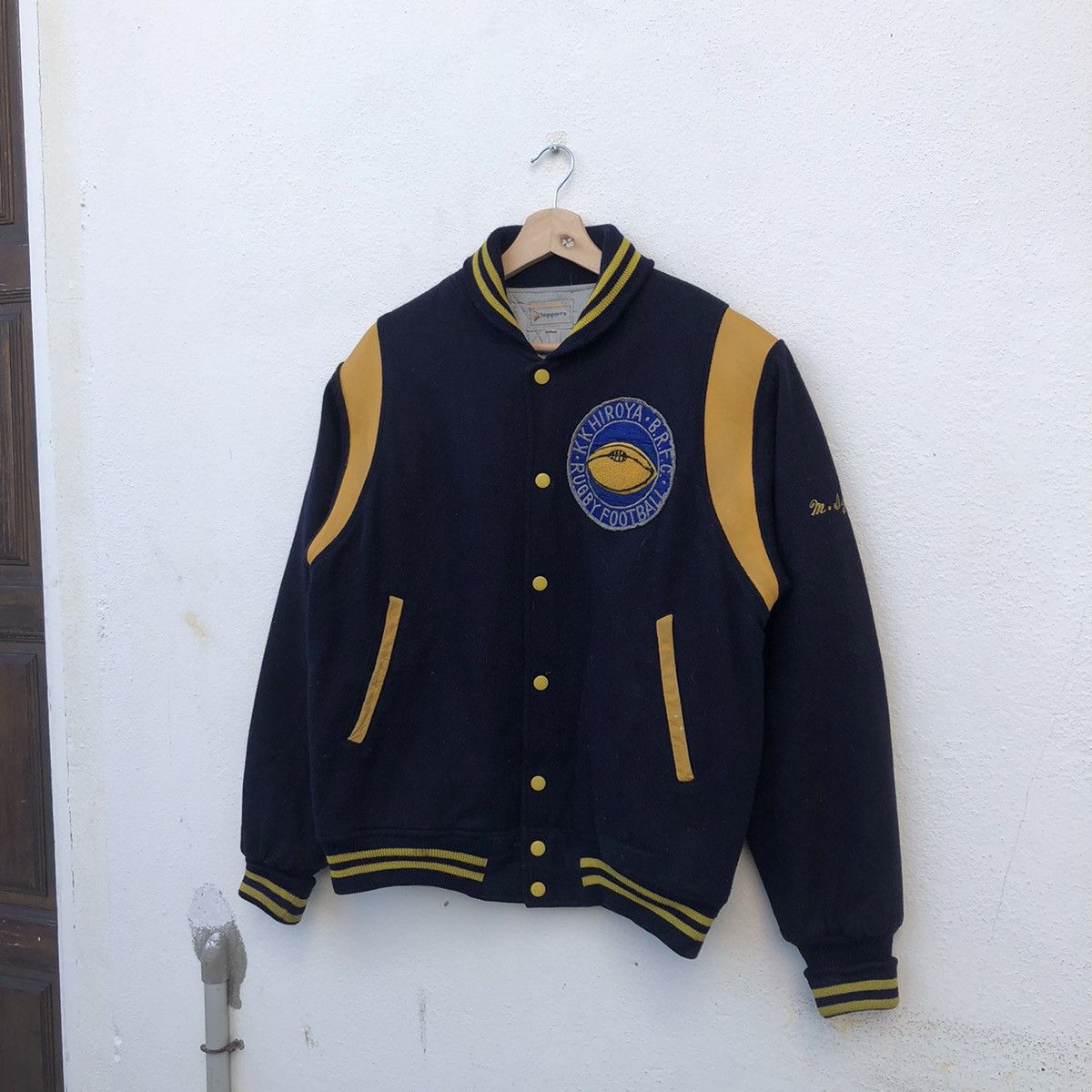 Sports Specialties VINTAGE VARSITY JACKET KK HIROYA B.R.F.C RUGBY FOOTBALL Size US M / EU 48-50 / 2 - 2 Thumbnail