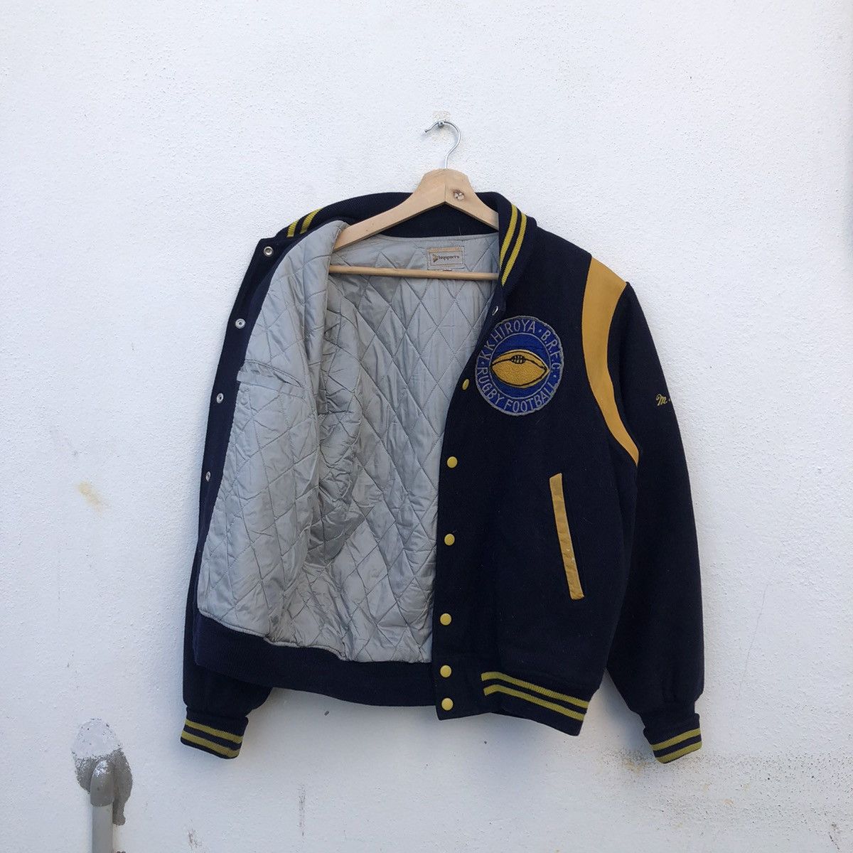 Sports Specialties VINTAGE VARSITY JACKET KK HIROYA B.R.F.C RUGBY FOOTBALL Size US M / EU 48-50 / 2 - 9 Thumbnail