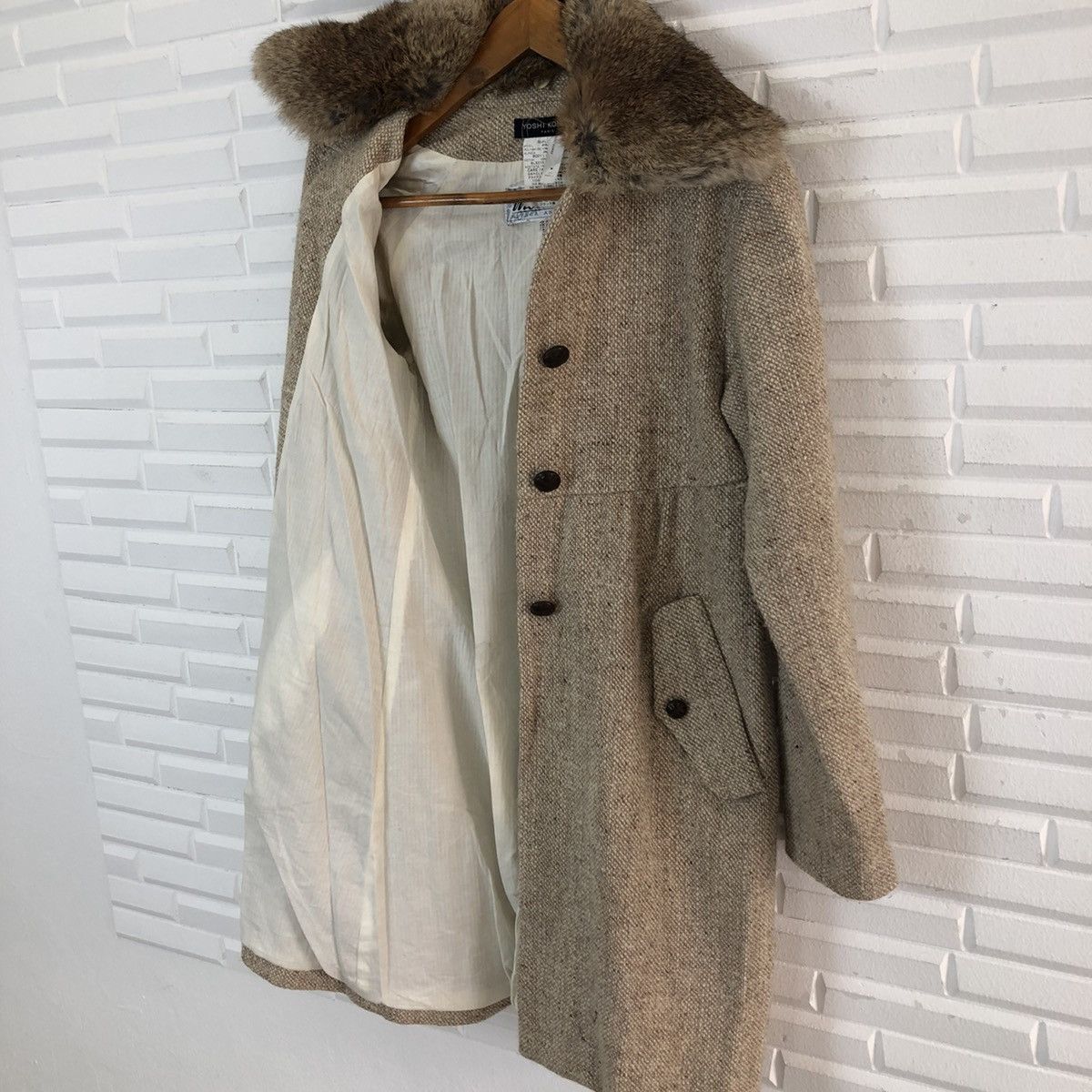 Japanese Brand RARE MINK FUR COLLAR LONG JACKET YOSHI KONDO PARIS FRANCE Size US S / EU 44-46 / 1 - 15 Thumbnail