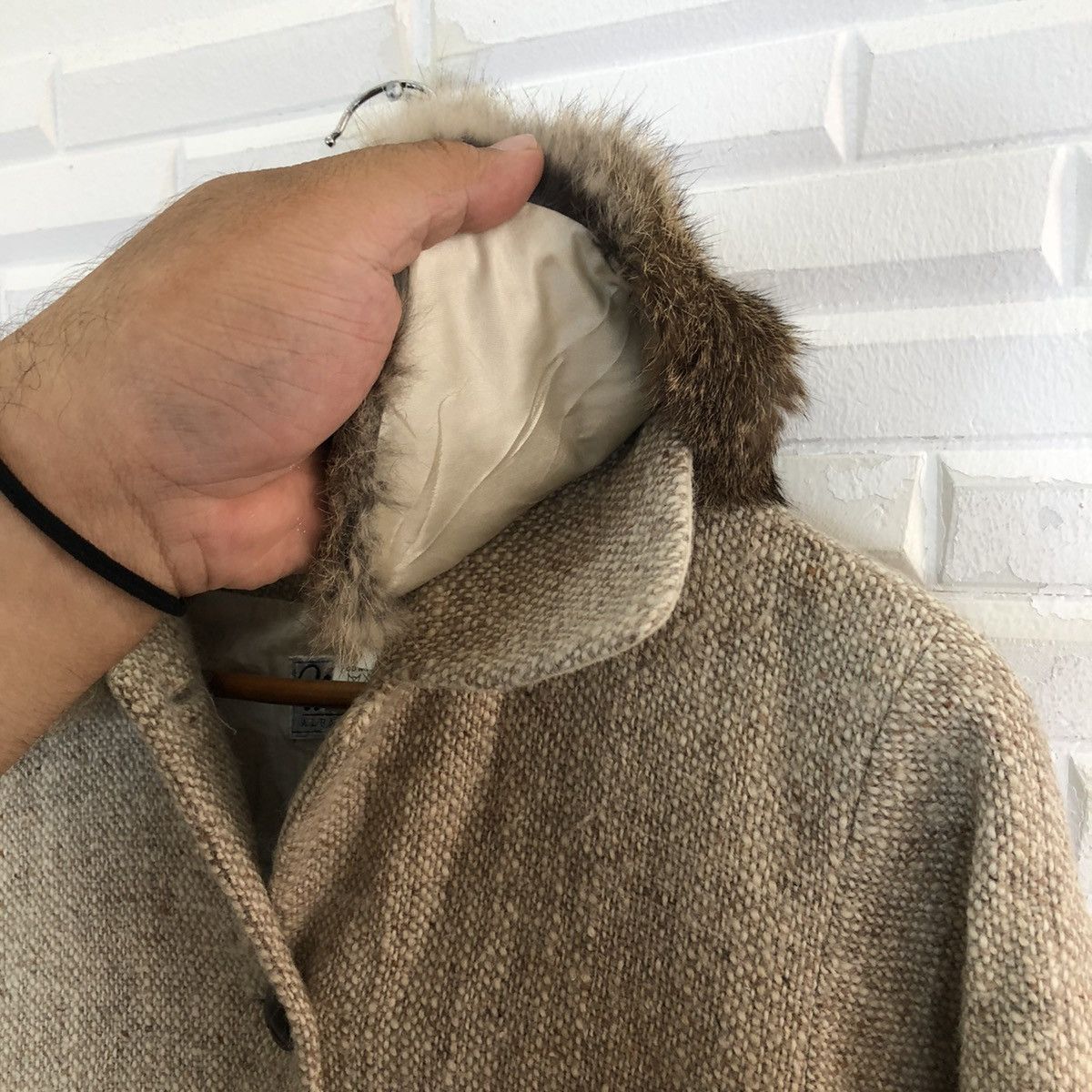 Japanese Brand RARE MINK FUR COLLAR LONG JACKET YOSHI KONDO PARIS FRANCE Size US S / EU 44-46 / 1 - 7 Thumbnail