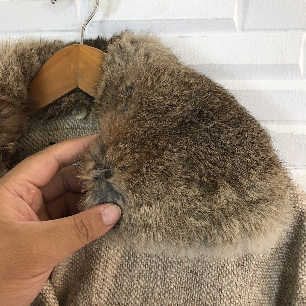 Japanese Brand RARE MINK FUR COLLAR LONG JACKET YOSHI KONDO PARIS FRANCE Size US S / EU 44-46 / 1 - 8 Thumbnail
