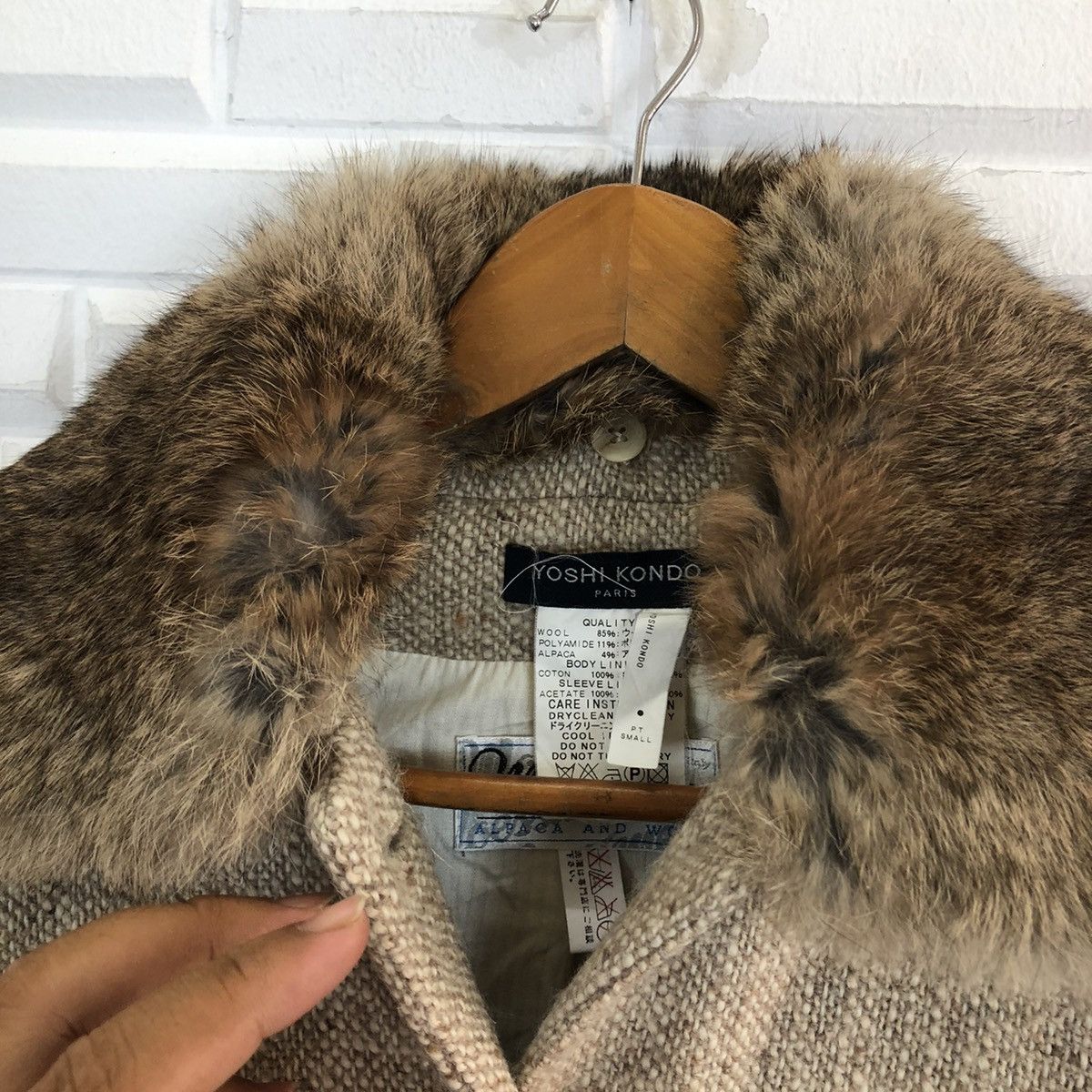 Japanese Brand RARE MINK FUR COLLAR LONG JACKET YOSHI KONDO PARIS FRANCE Size US S / EU 44-46 / 1 - 9 Thumbnail