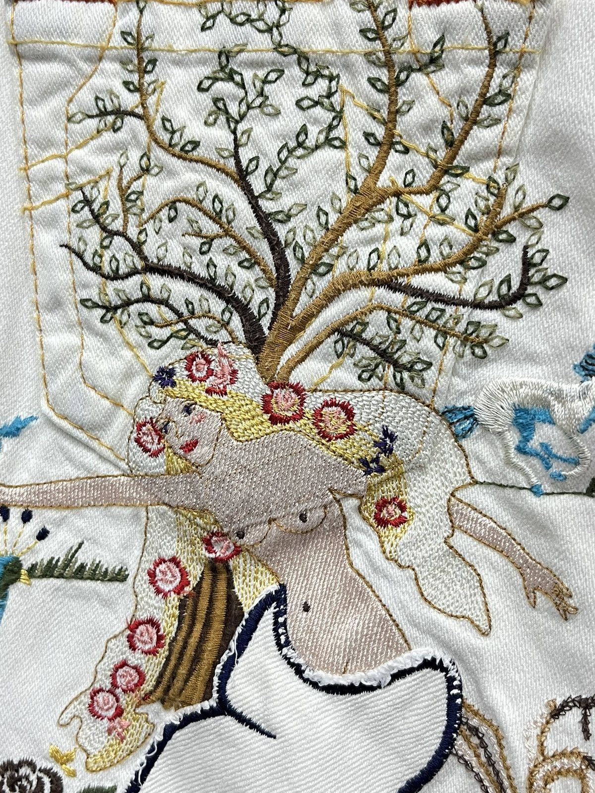 image of True Religion Bobby Limited Edition Embroidery Flared Usa in Creamy White, Women's (Size 25)