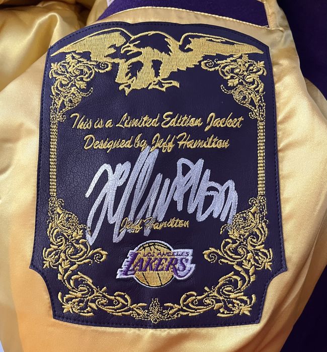 NBA Jeff Hamilton Lakers wool and leather jacket Grailed