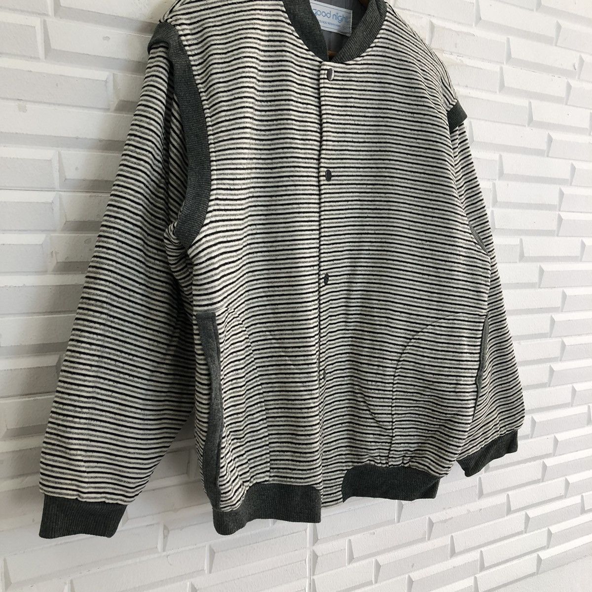 Japanese Brand VINTAGE GOOD NIGHT OSAKA NISHIKAWA STRIPED BOMBER JACKET Size US L / EU 52-54 / 3 - 4 Thumbnail