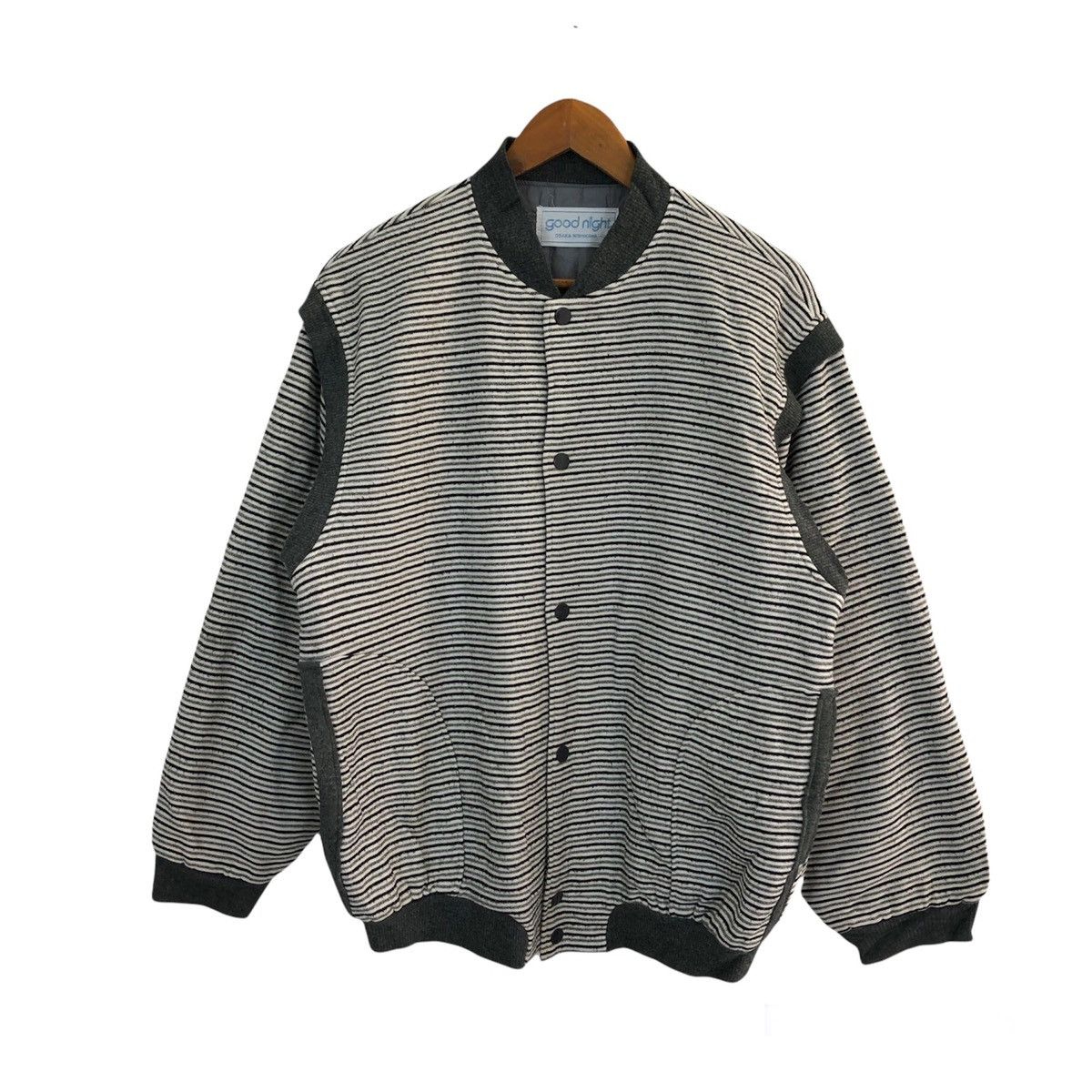 Japanese Brand VINTAGE GOOD NIGHT OSAKA NISHIKAWA STRIPED BOMBER JACKET Size US L / EU 52-54 / 3 - 1 Thumbnail