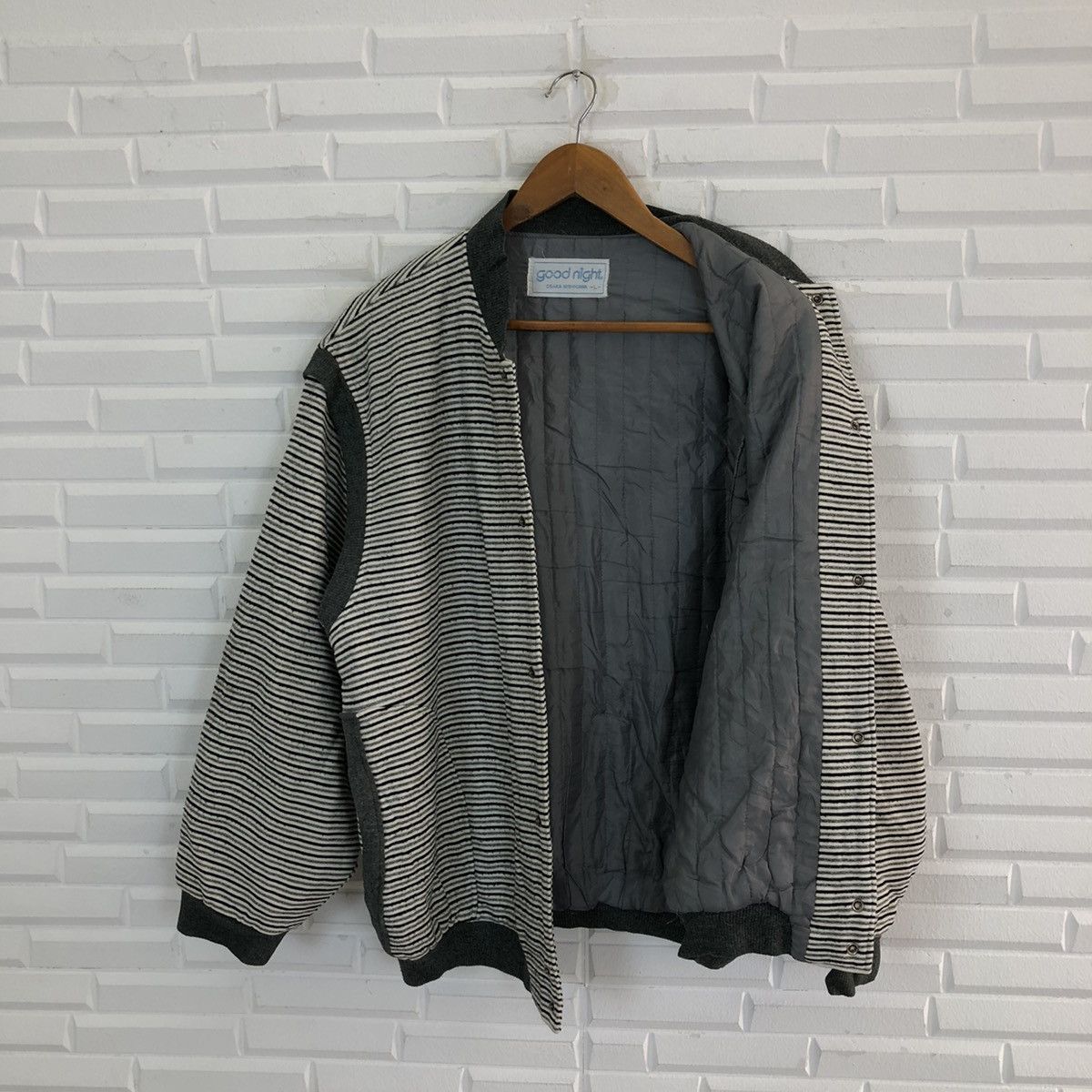 Japanese Brand VINTAGE GOOD NIGHT OSAKA NISHIKAWA STRIPED BOMBER JACKET Size US L / EU 52-54 / 3 - 10 Thumbnail