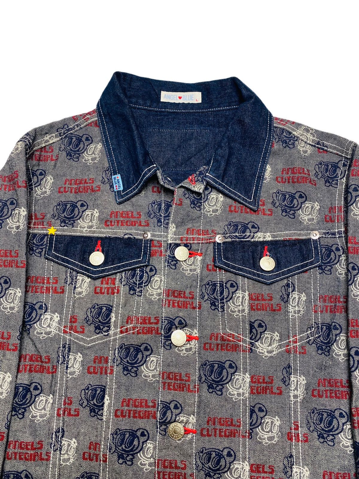 Angel Blue 1990s Angel Blue - Outside Printed Denim Jacket Size US M / EU 48-50 / 2 - 5 Thumbnail
