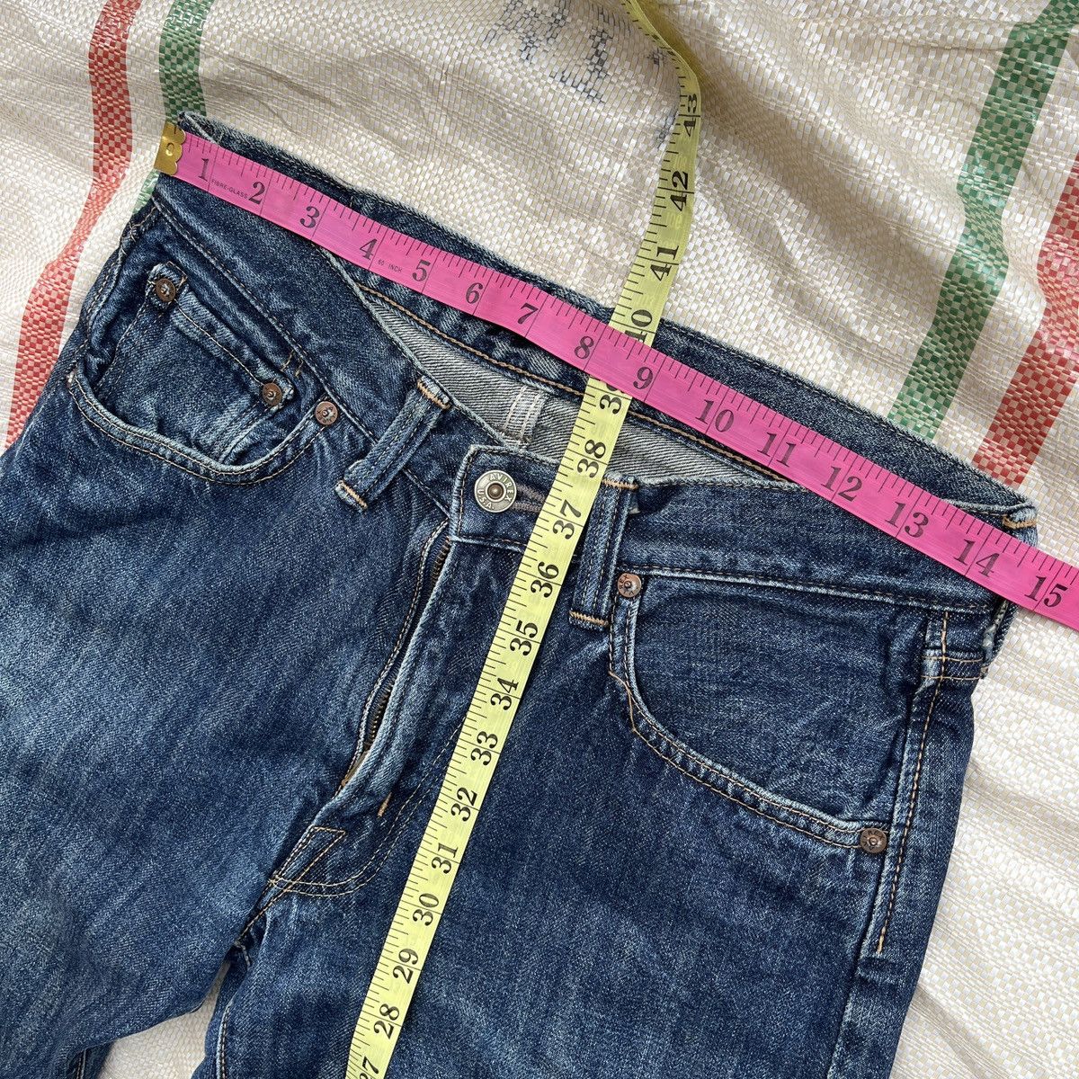 Alpha Industries Ripped Leg Avirex USA Denim Jeans Made In Japan Size US 29 - 3 Thumbnail