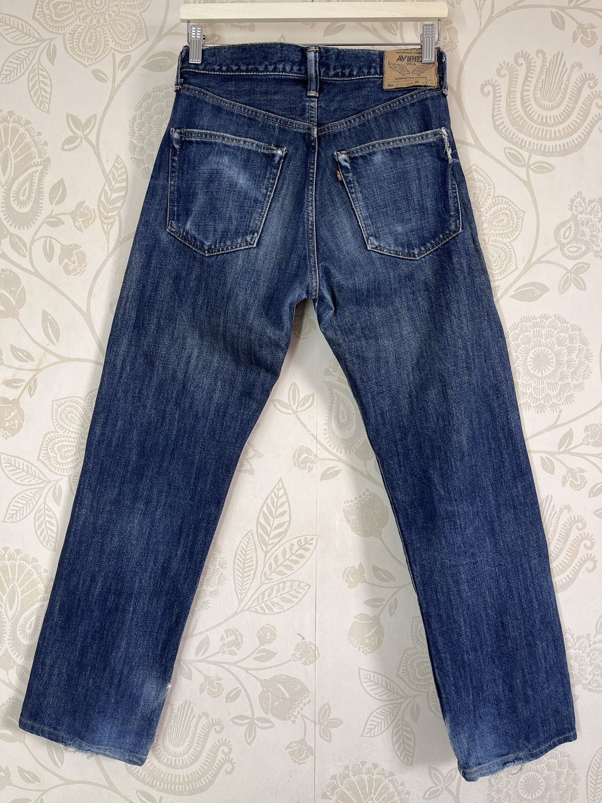 Alpha Industries Ripped Leg Avirex USA Denim Jeans Made In Japan Size US 29 - 2 Thumbnail
