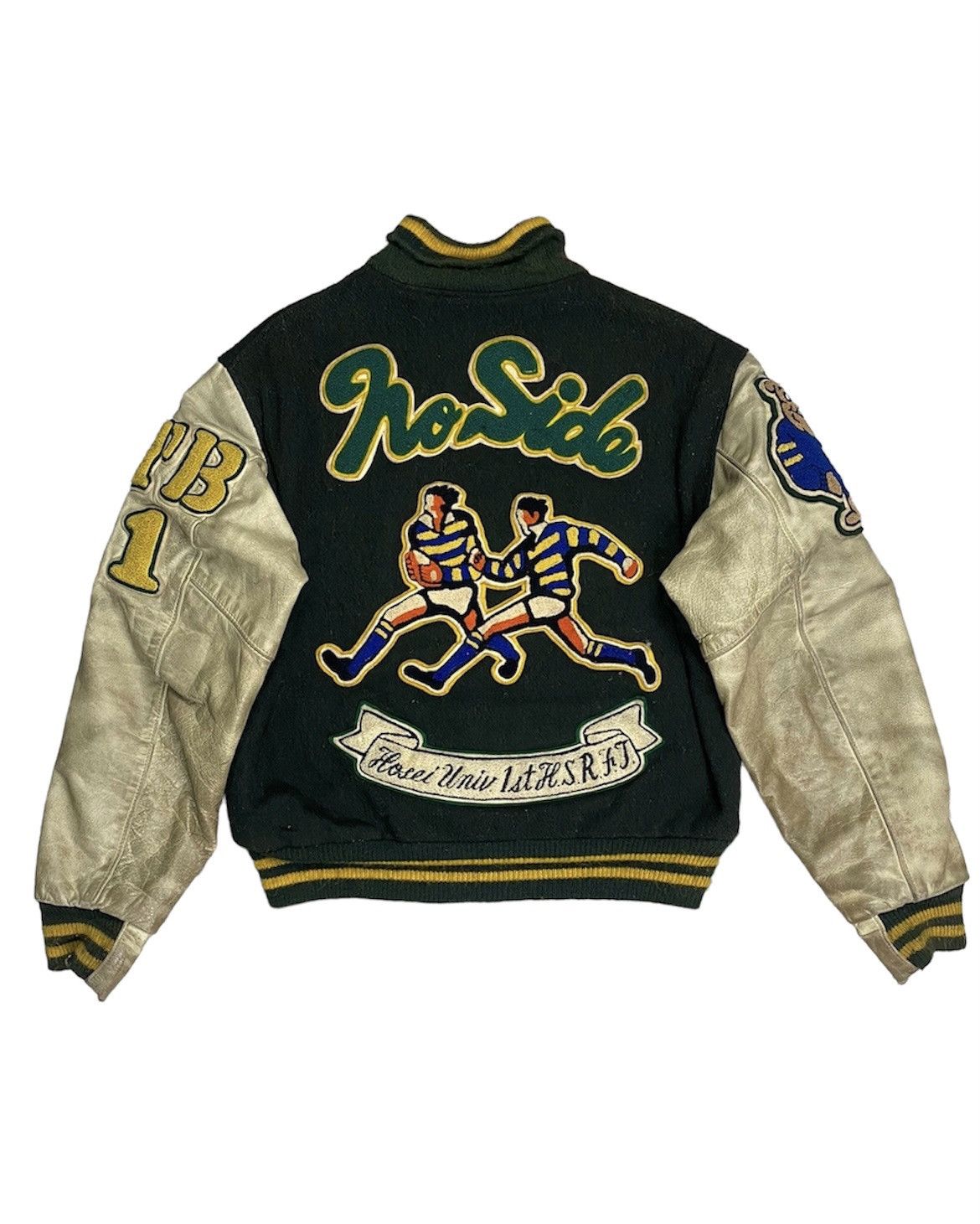 Golden Bear × Vintage Vintage '87 Golden Bear Varsity Jacket Leather Sleeves Size US M / EU 48-50 / 2 - 2 Thumbnail