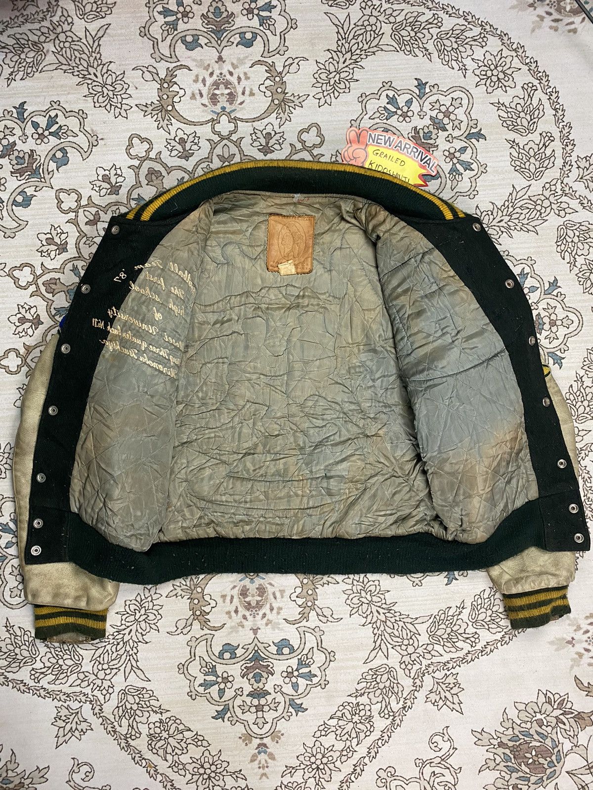 Golden Bear × Vintage Vintage '87 Golden Bear Varsity Jacket Leather Sleeves Size US M / EU 48-50 / 2 - 7 Thumbnail