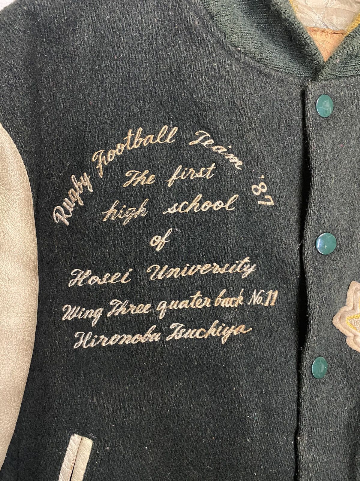 Golden Bear × Vintage Vintage '87 Golden Bear Varsity Jacket Leather Sleeves Size US M / EU 48-50 / 2 - 5 Thumbnail