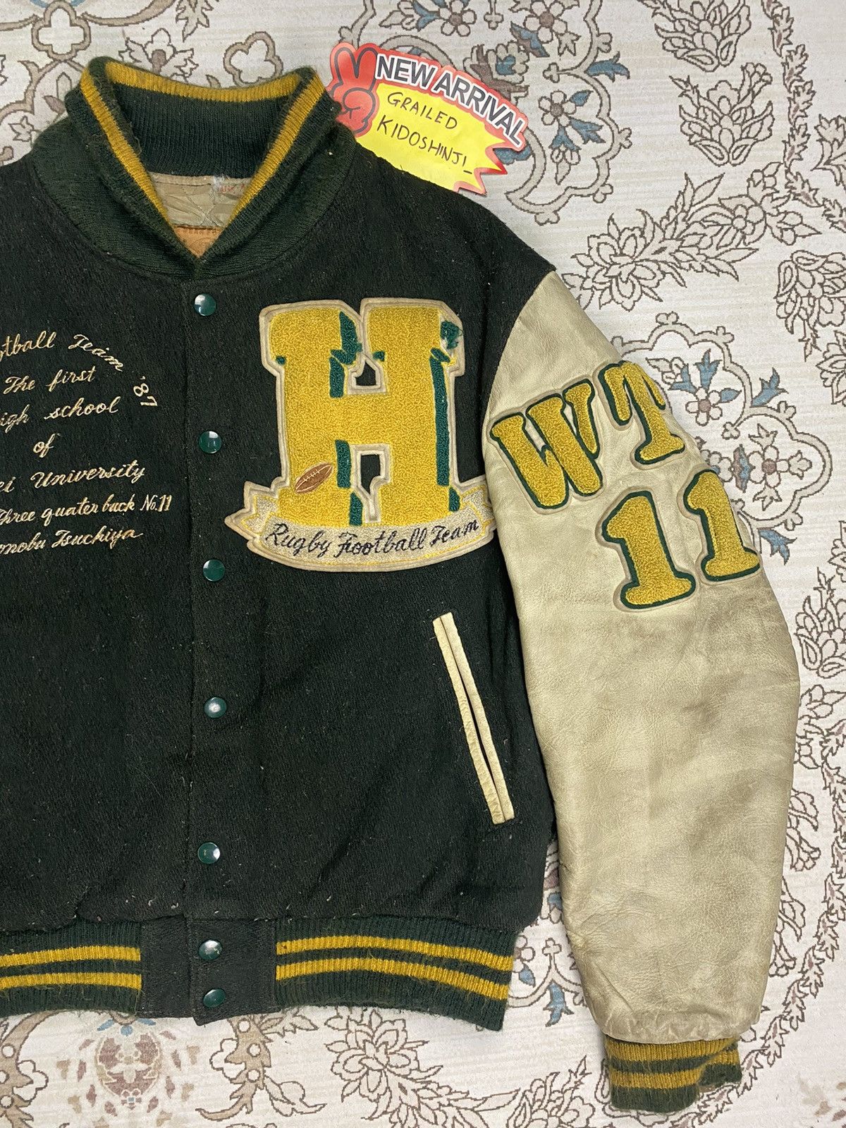 Golden Bear × Vintage Vintage '87 Golden Bear Varsity Jacket Leather Sleeves Size US M / EU 48-50 / 2 - 4 Thumbnail