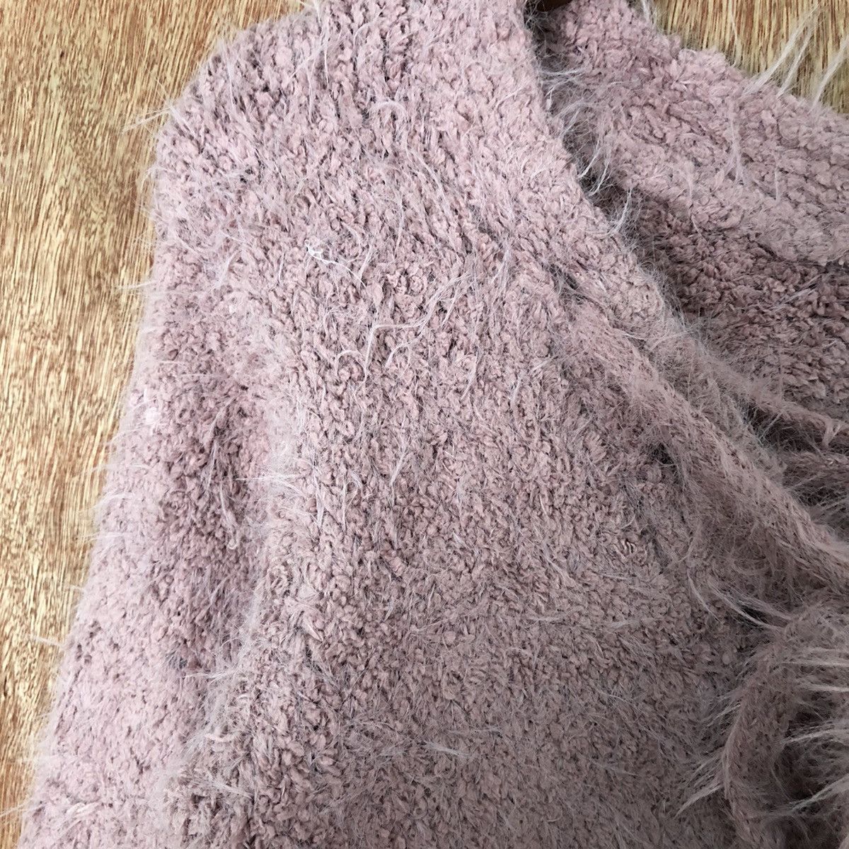Japanese Brand Spiral Purple crop top Shag Shaggy Fur Mohair Knitwear#6538 Size M / US 6-8 / IT 42-44 - 6 Thumbnail