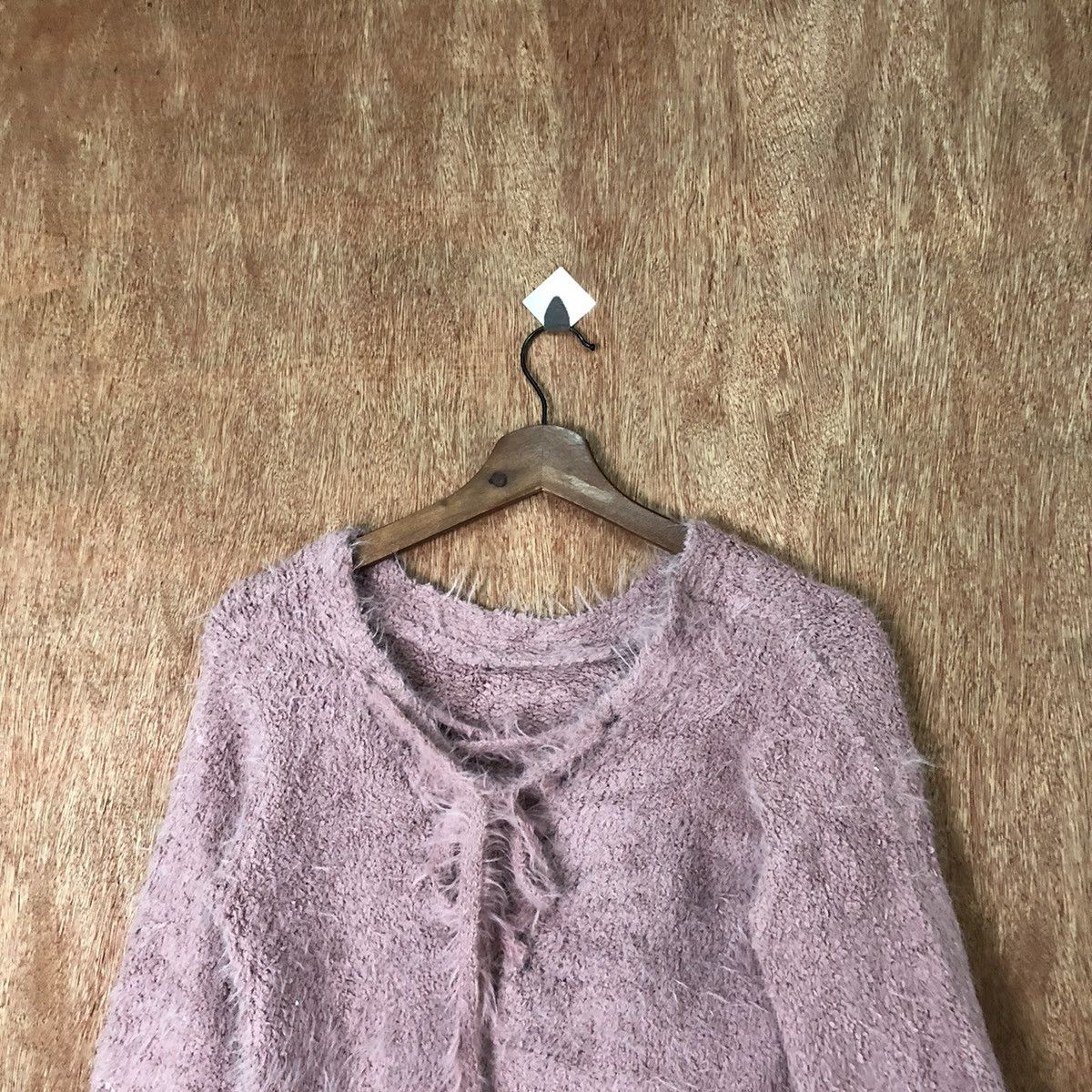 Japanese Brand Spiral Purple crop top Shag Shaggy Fur Mohair Knitwear#6538 Size M / US 6-8 / IT 42-44 - 2 Thumbnail