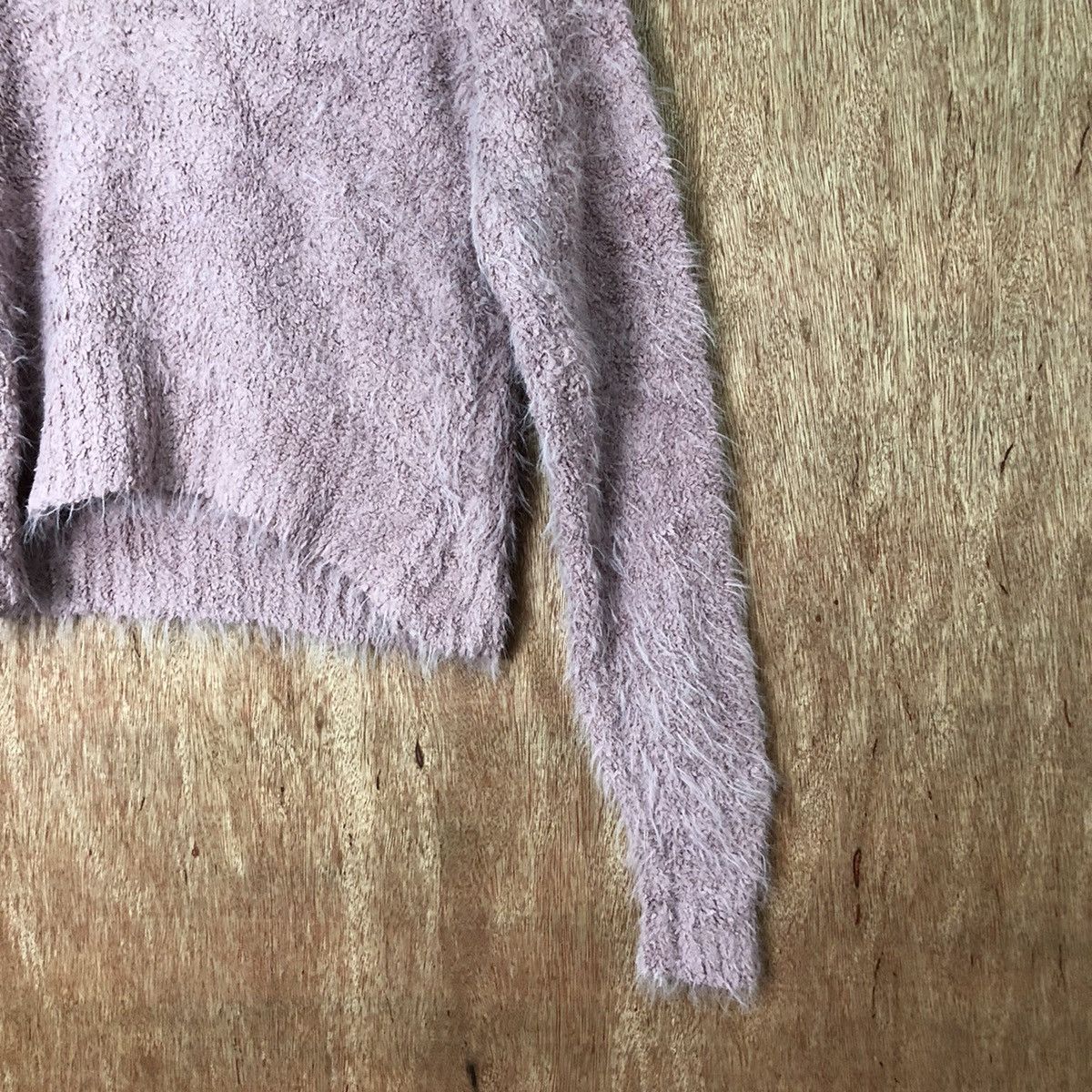 Japanese Brand Spiral Purple crop top Shag Shaggy Fur Mohair Knitwear#6538 Size M / US 6-8 / IT 42-44 - 11 Thumbnail