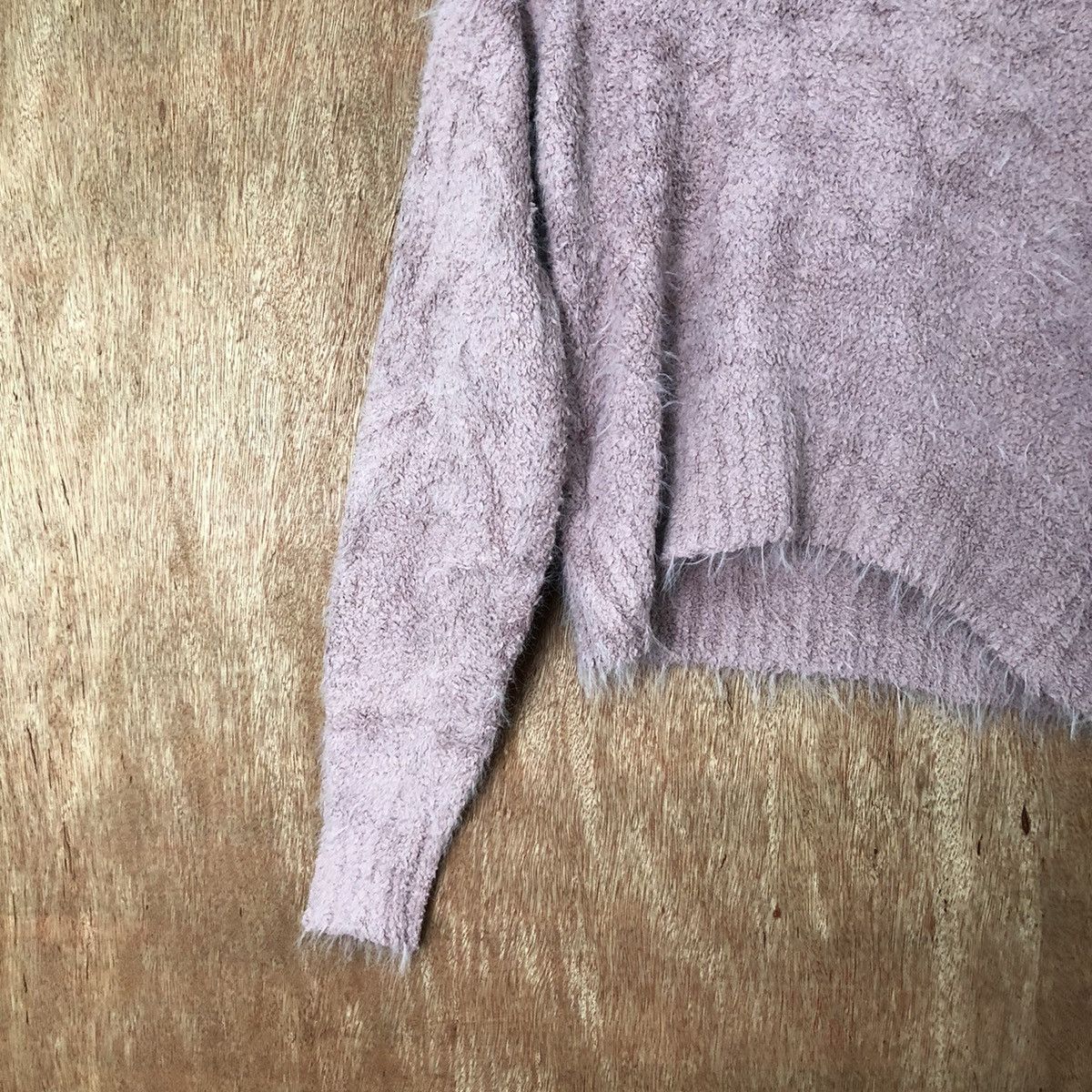 Japanese Brand Spiral Purple crop top Shag Shaggy Fur Mohair Knitwear#6538 Size M / US 6-8 / IT 42-44 - 10 Thumbnail